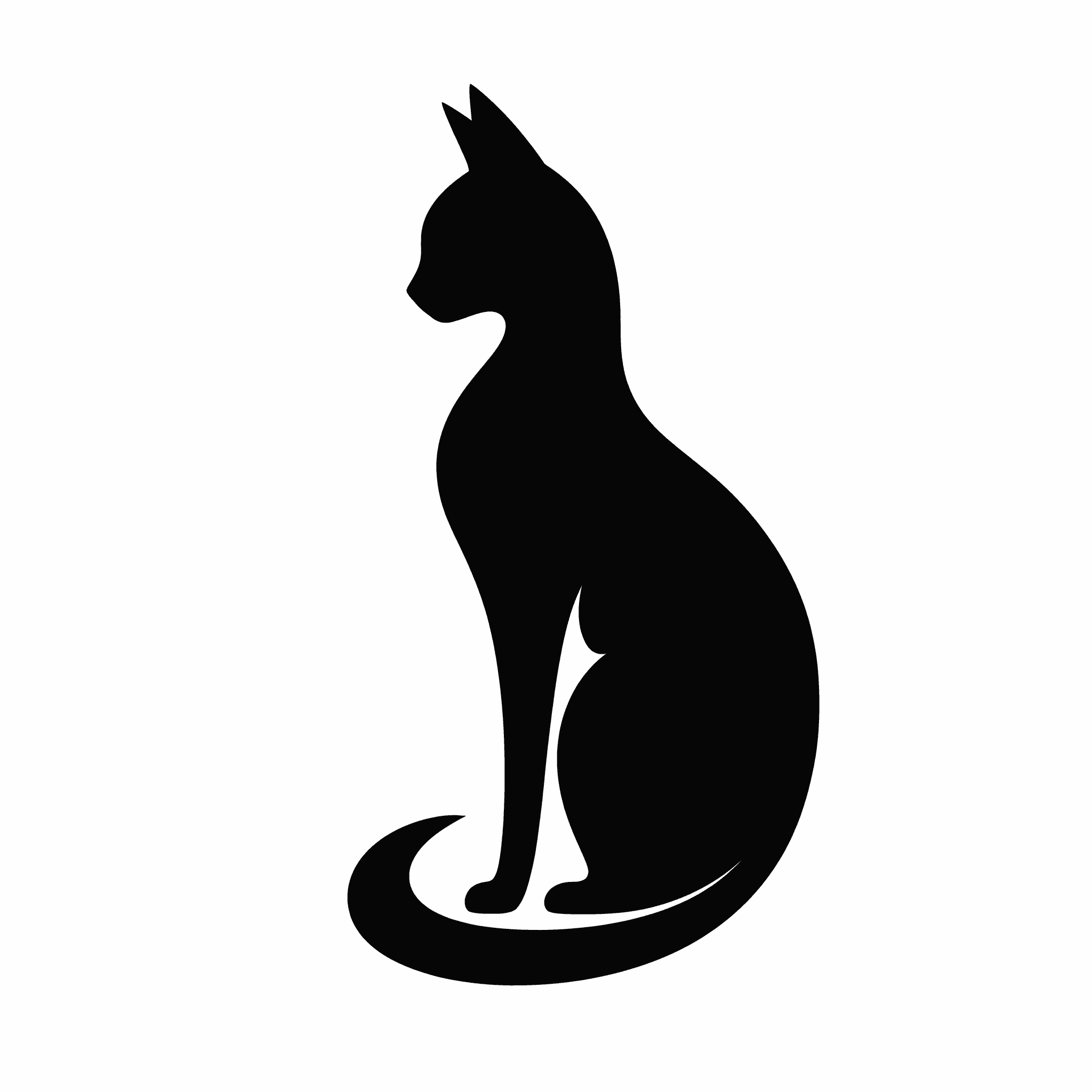 Affiche Silhouette Chat — noir et blanc minimal