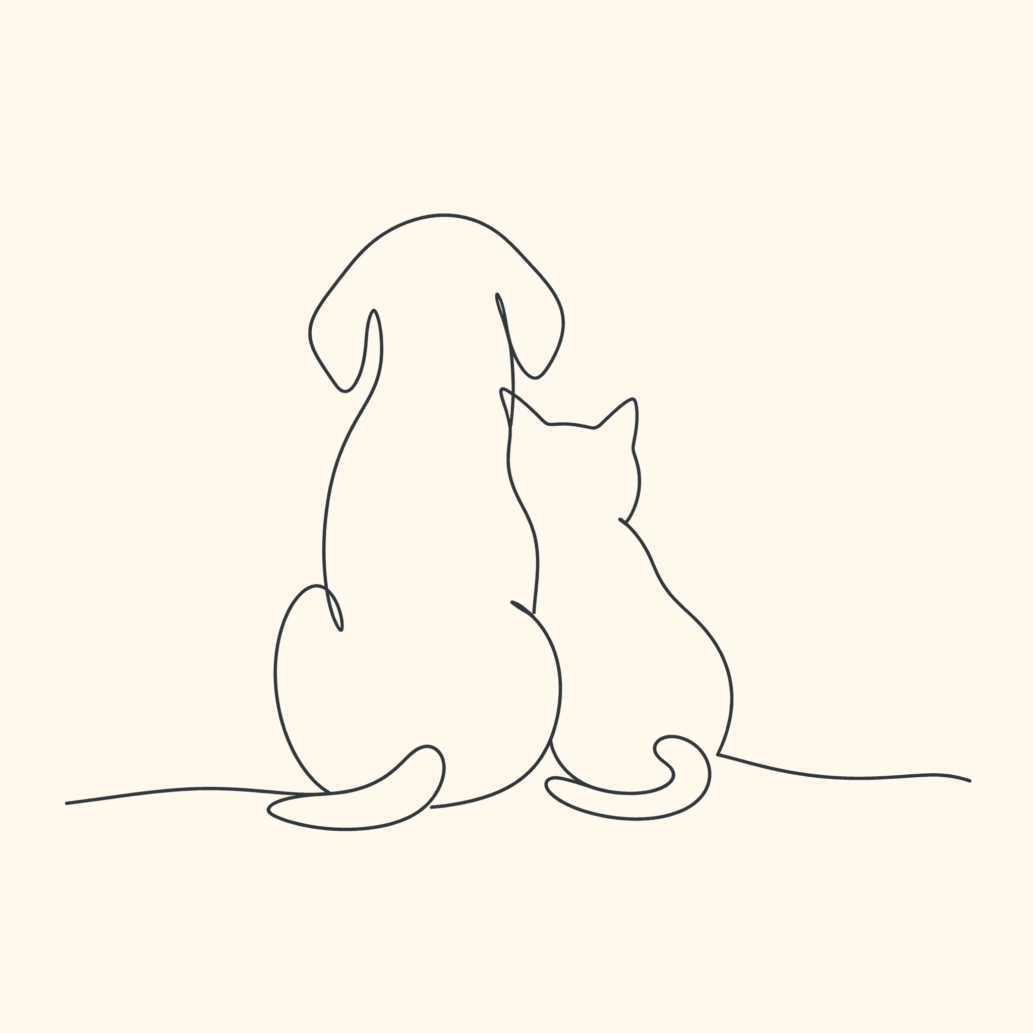 Affiche Best Friends — chien et chat côte à côte