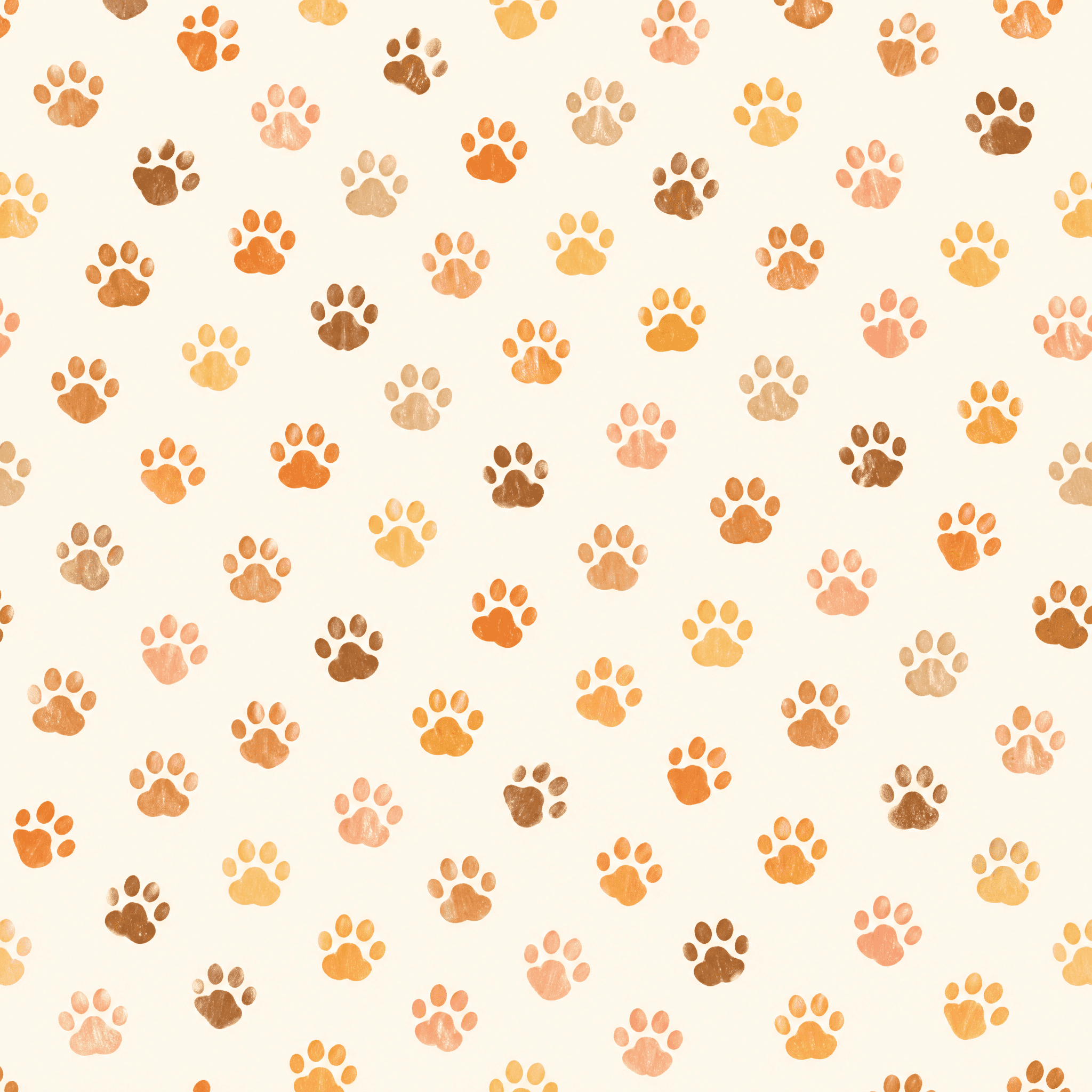 Affiche Pattern Pattes — motif all-over crème