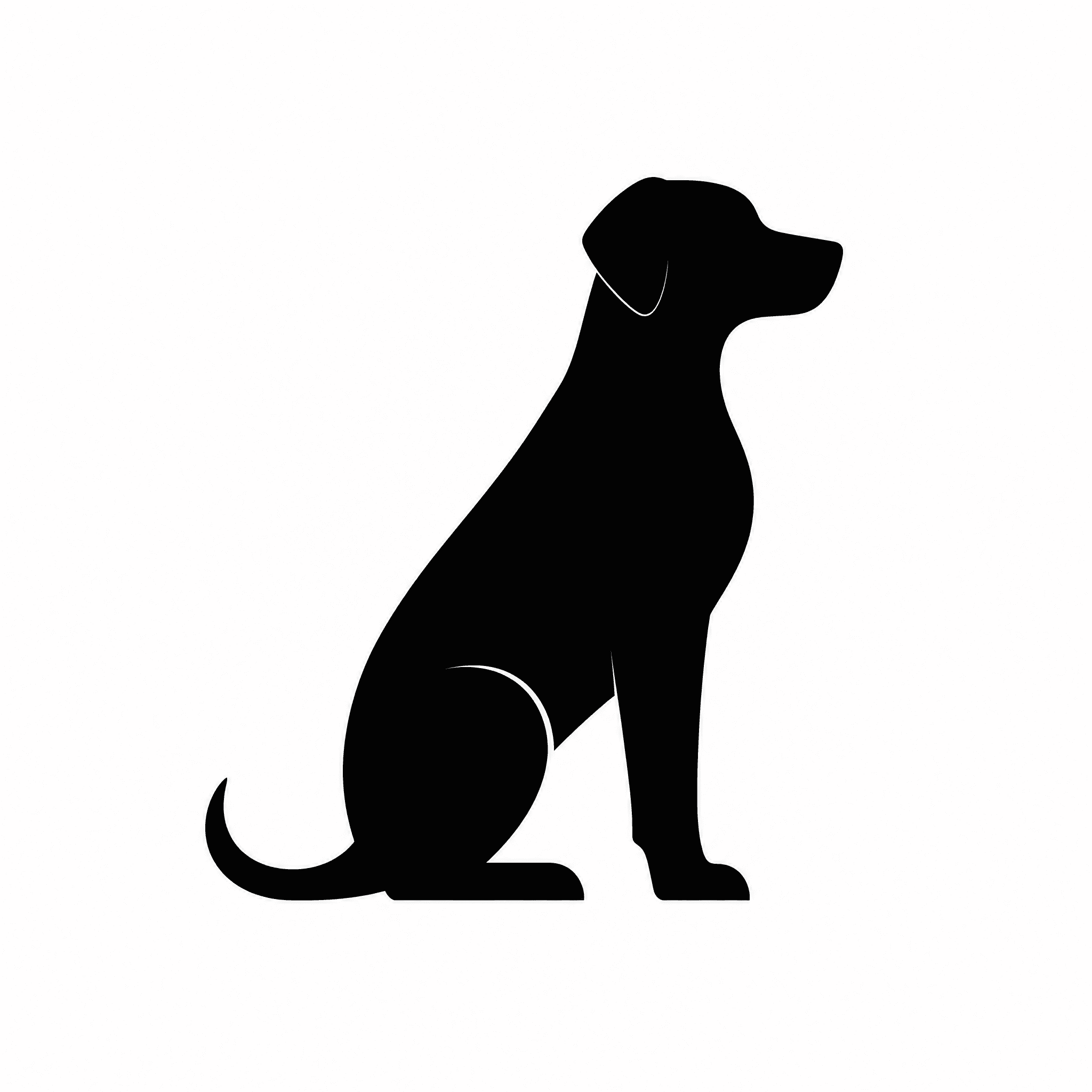 Affiche Silhouette Chien — noir et blanc minimal