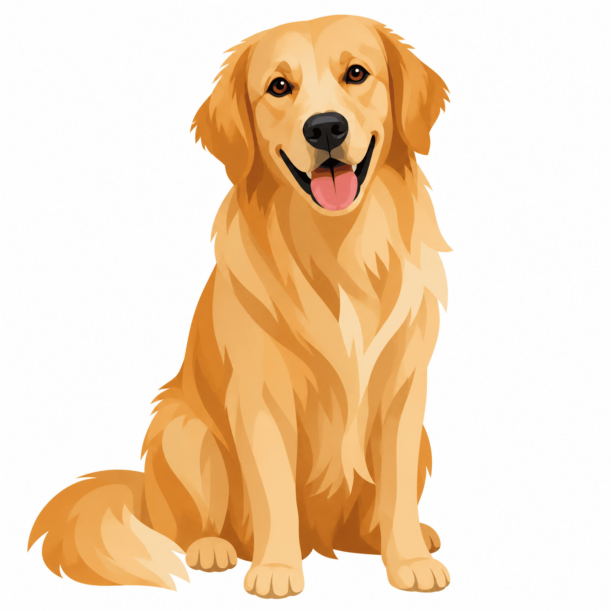 Affiche Golden Retriever — portrait flat graphic