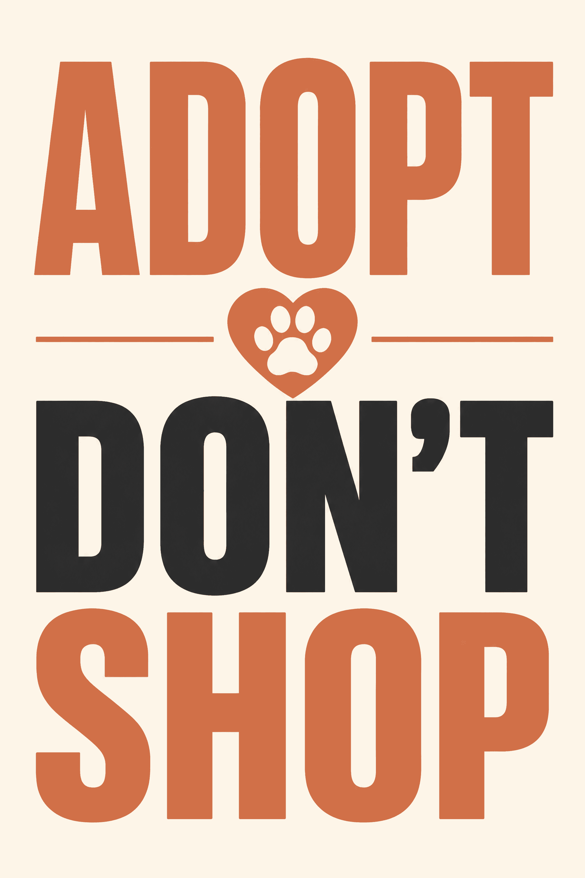 Affiche Typographique — Adopt Don't Shop