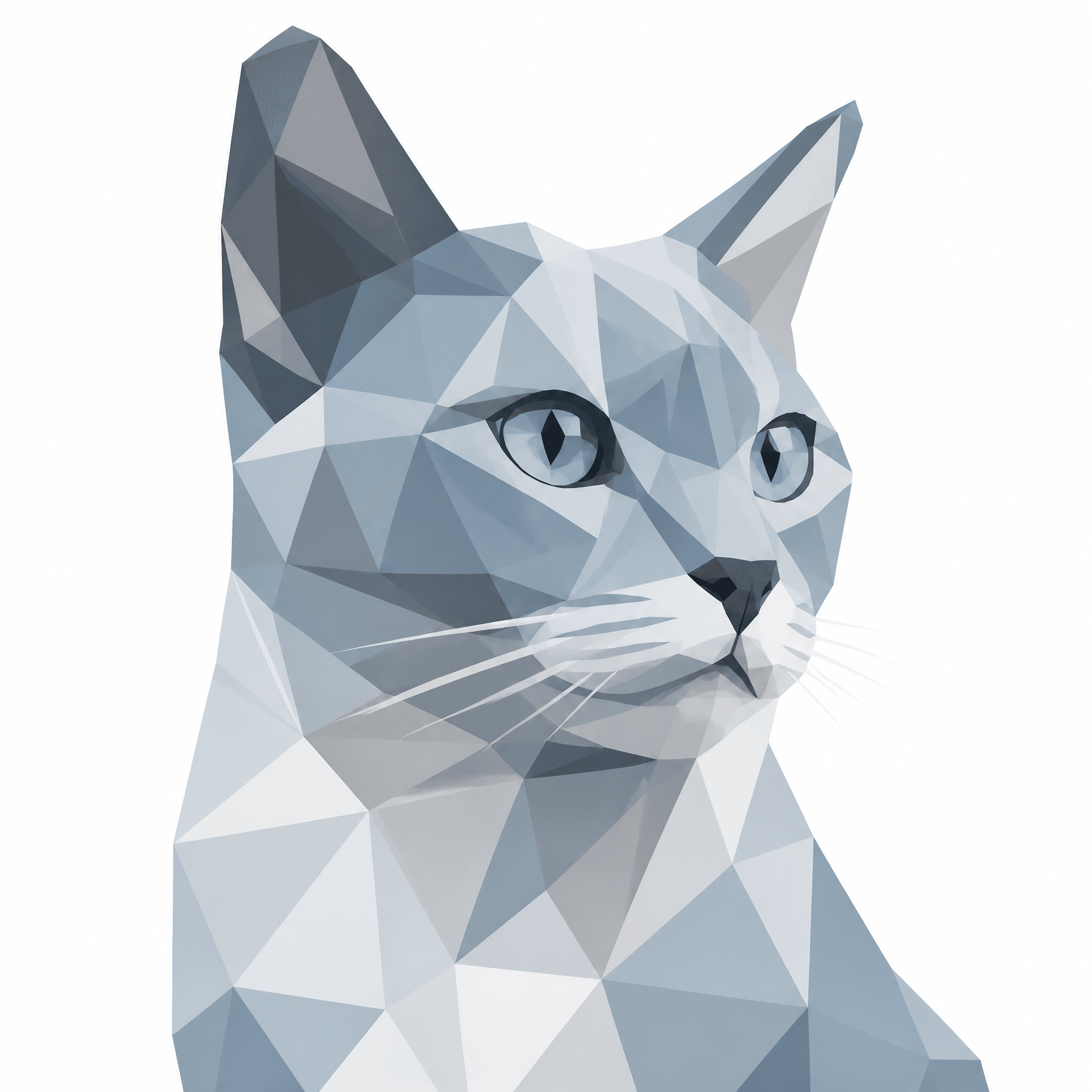 Affiche Géométrique Chat — low poly moderne