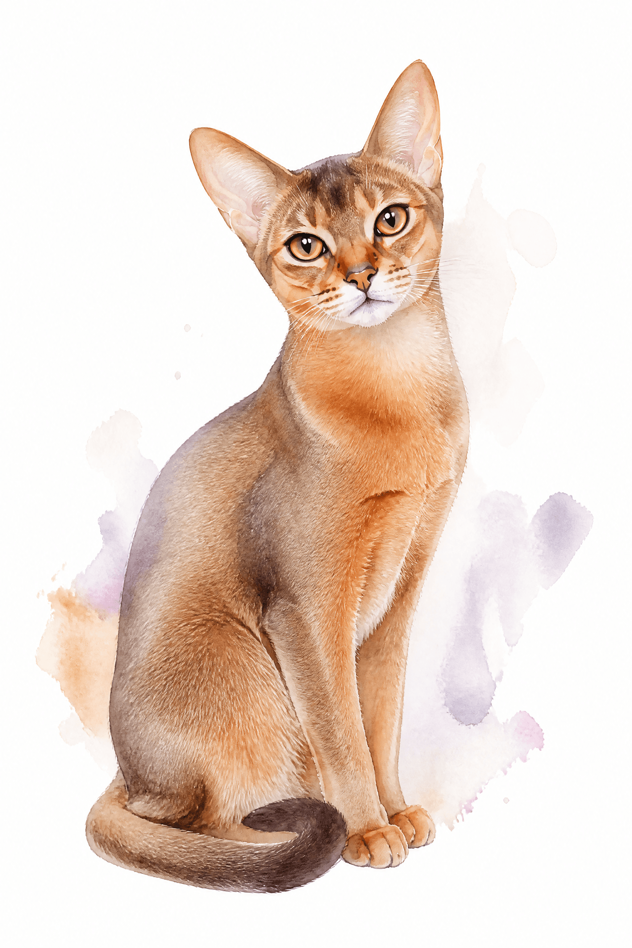 Affiche Abyssin — portrait aquarelle