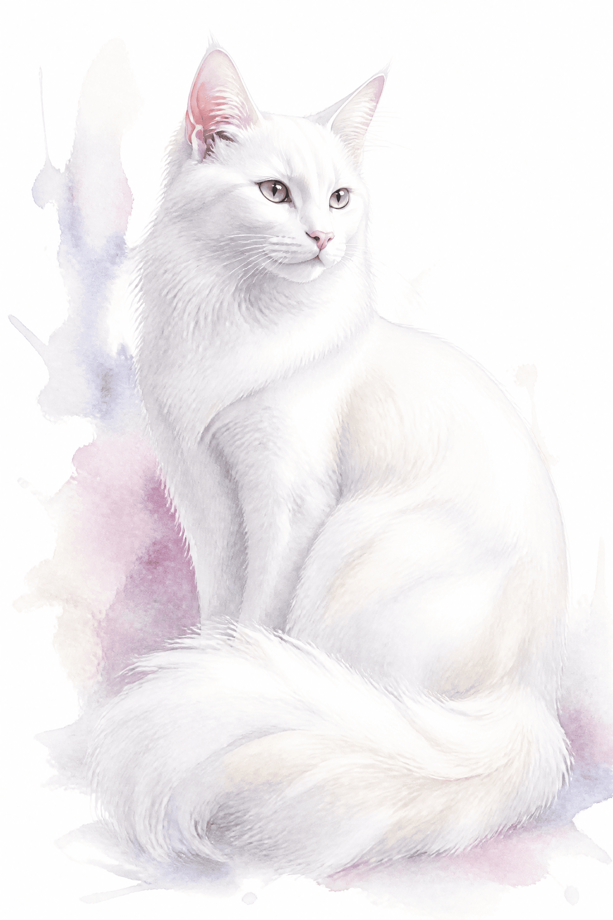 Affiche Angora Turc — portrait aquarelle