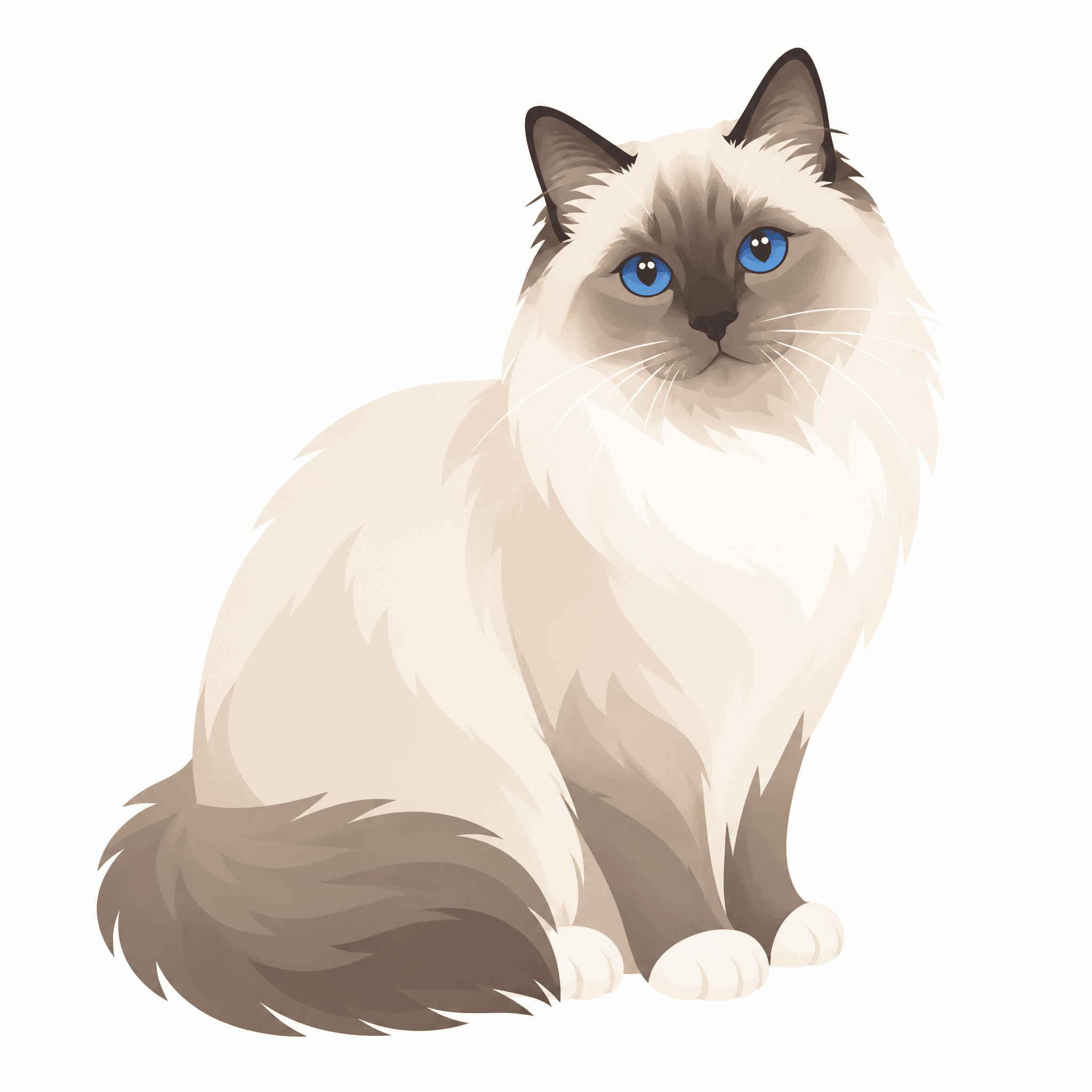 Affiche Birman — portrait flat graphic