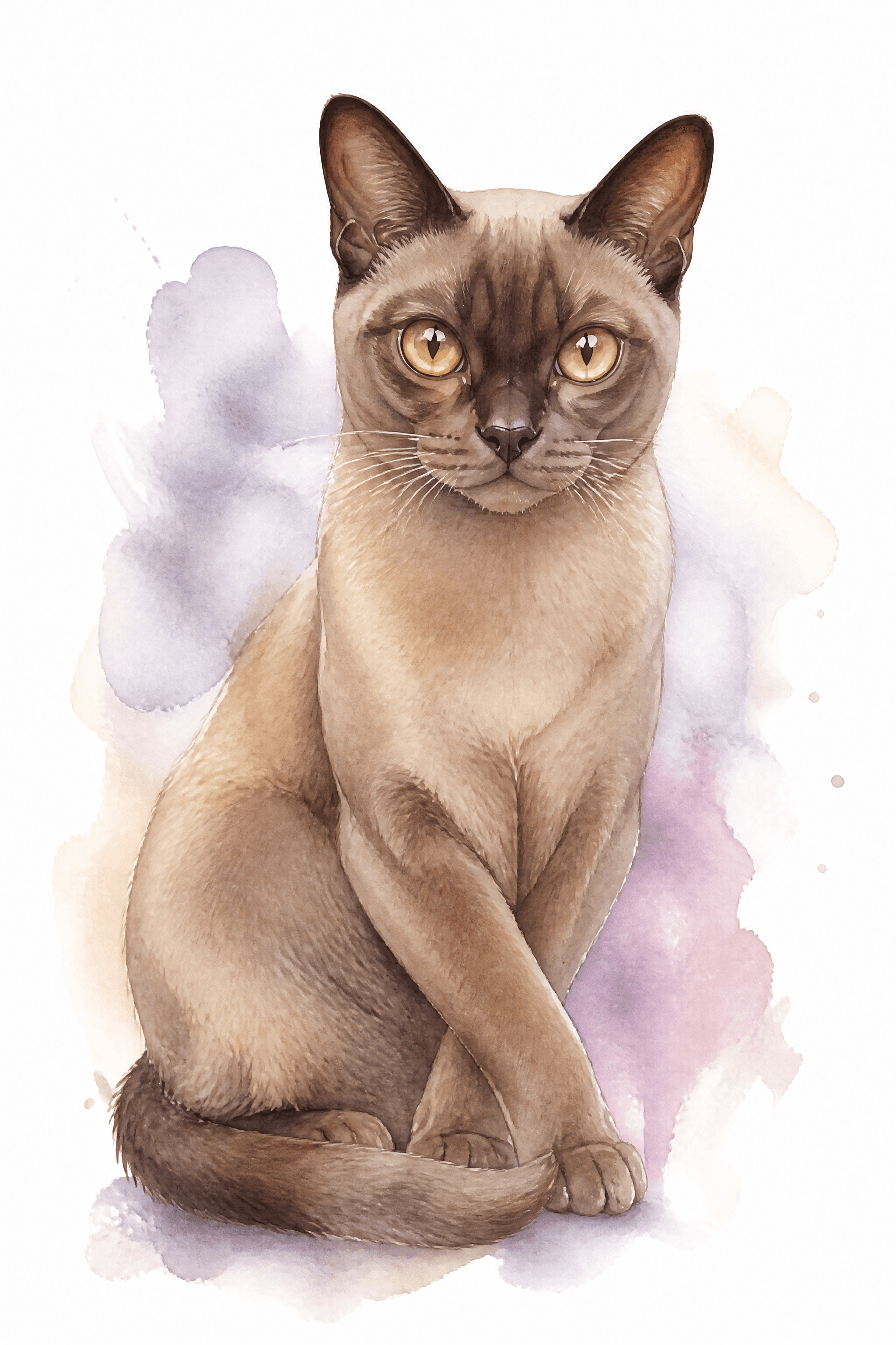 Affiche Burmese — portrait aquarelle