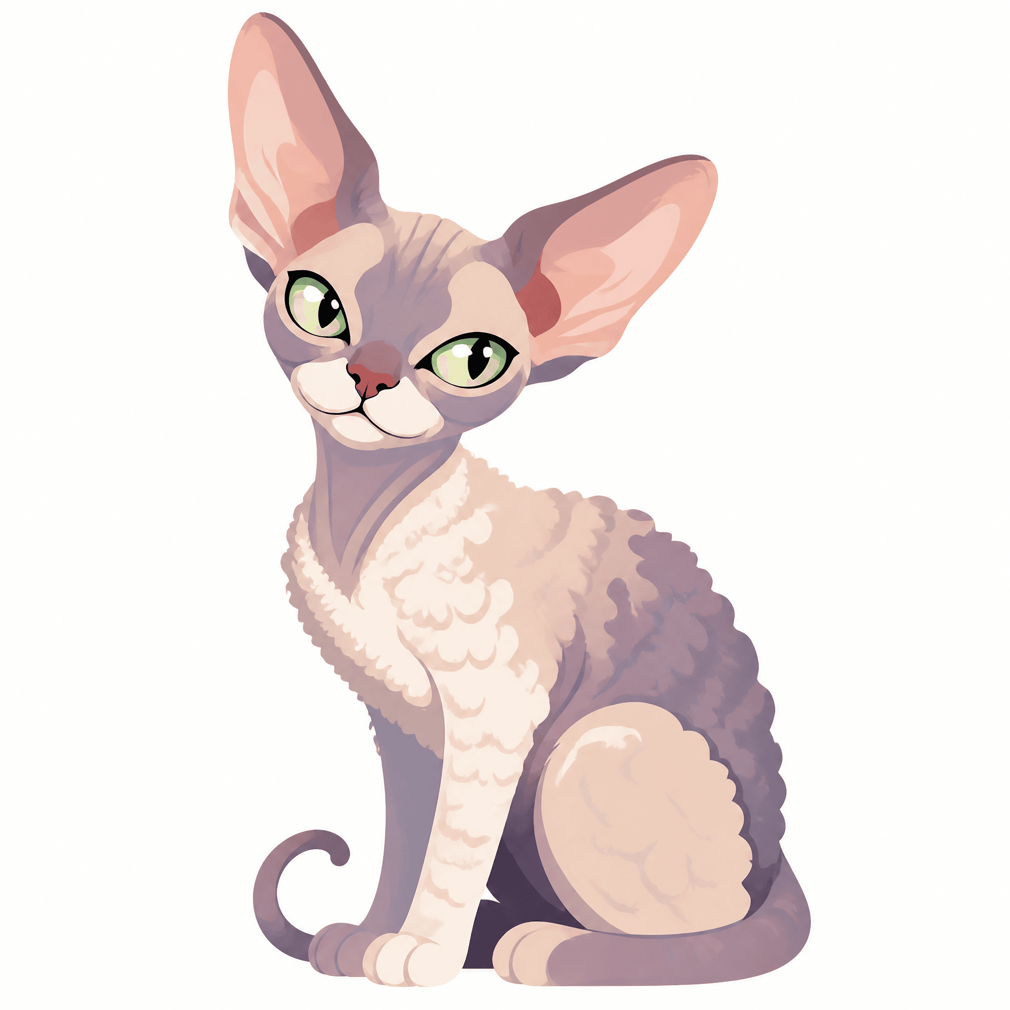 Affiche Devon Rex — portrait flat graphic