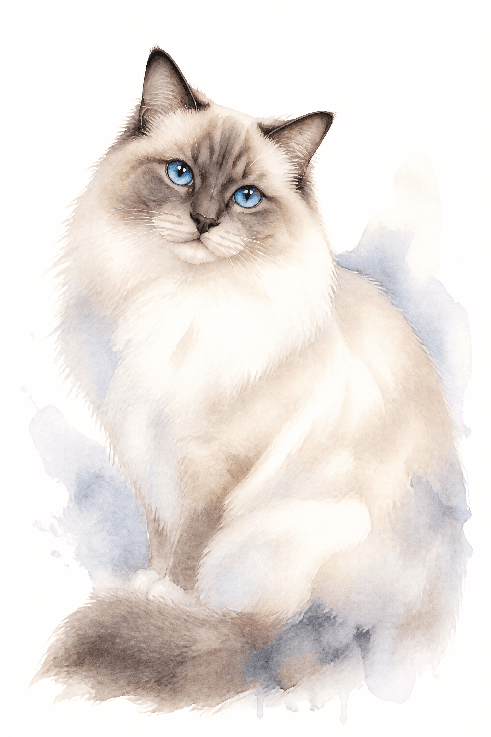 Affiche Ragdoll — portrait aquarelle
