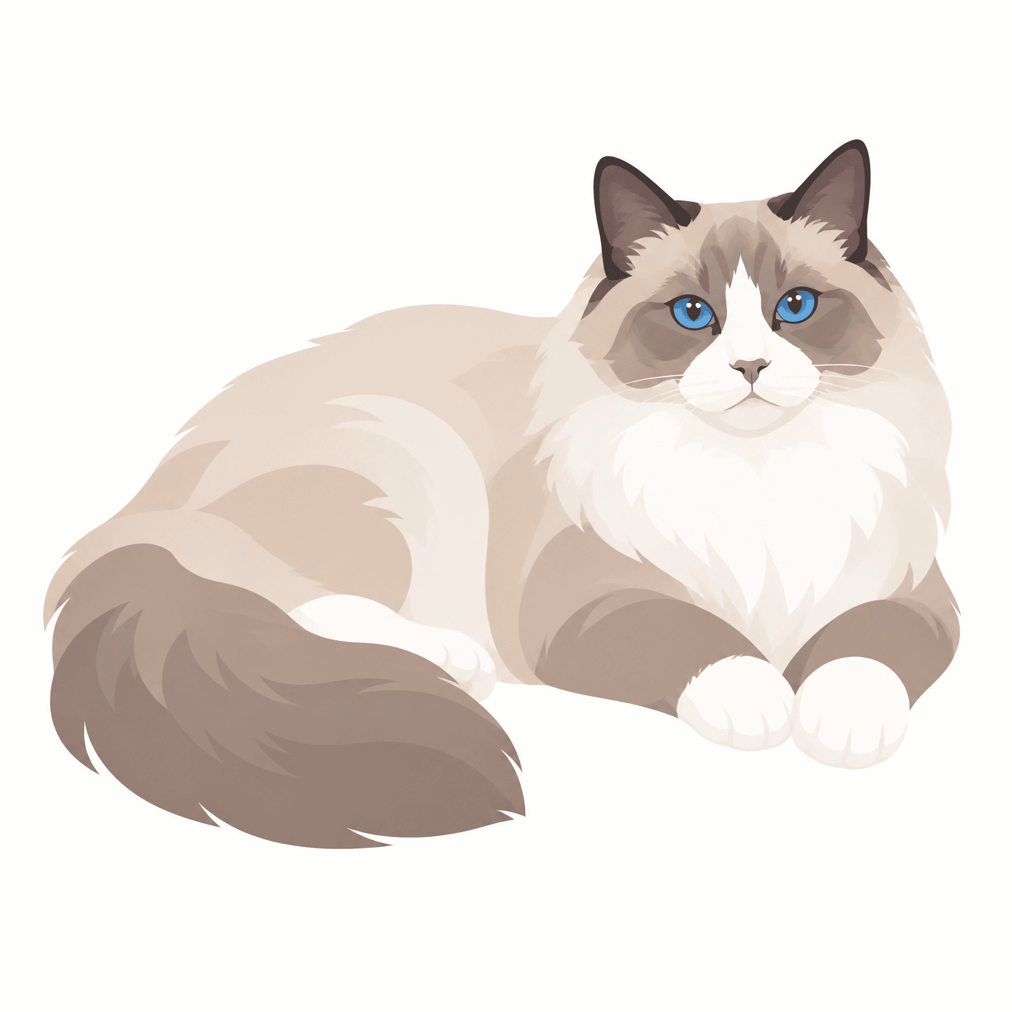 Affiche Ragdoll — portrait flat graphic