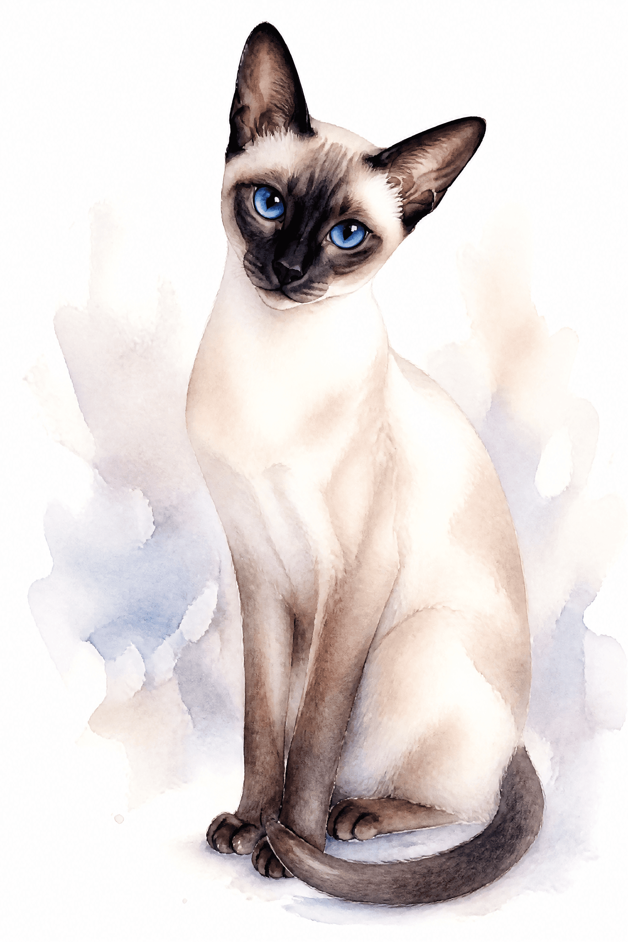 Affiche Siamois — portrait aquarelle