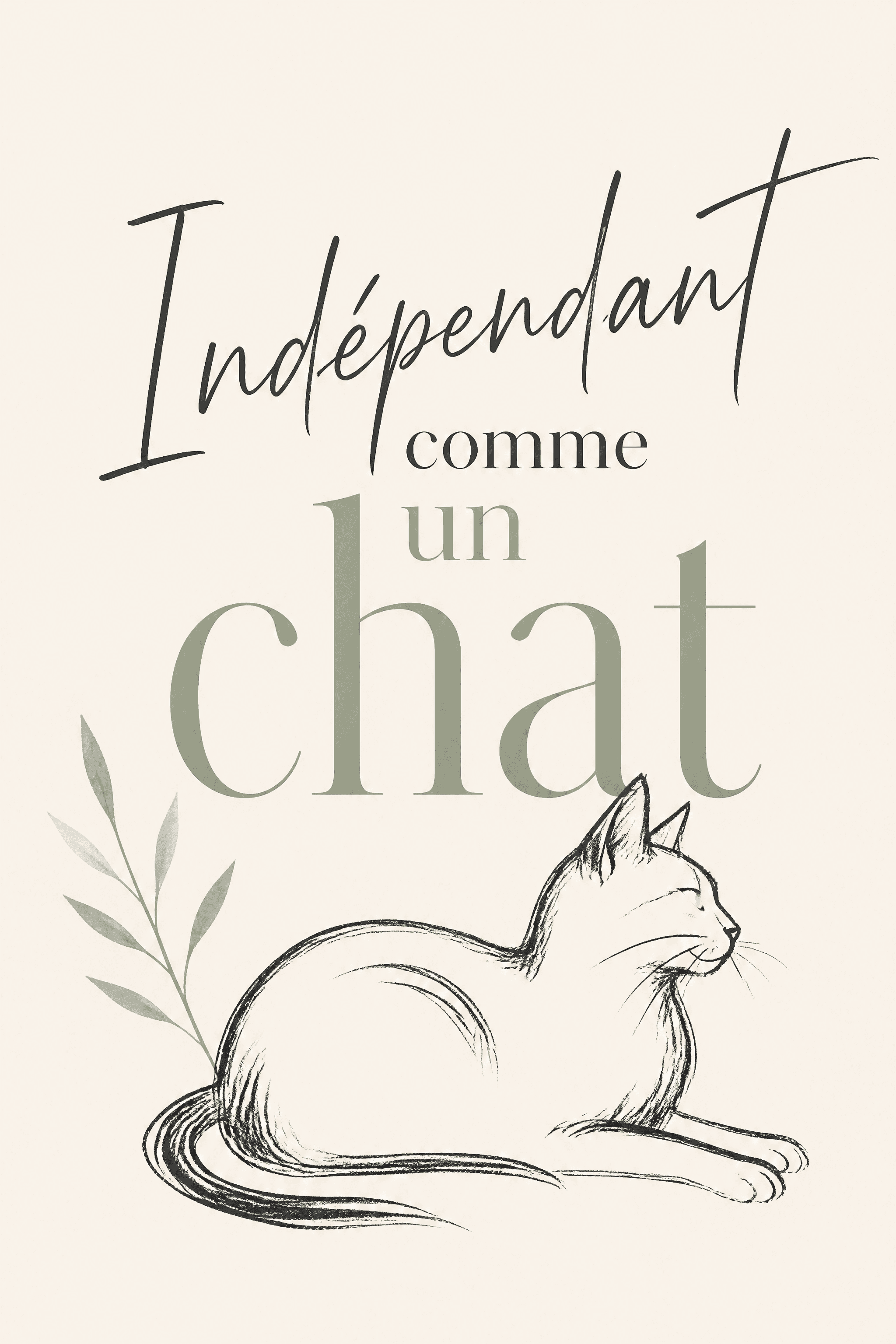 Affiche Typographique — Indépendant comme un chat