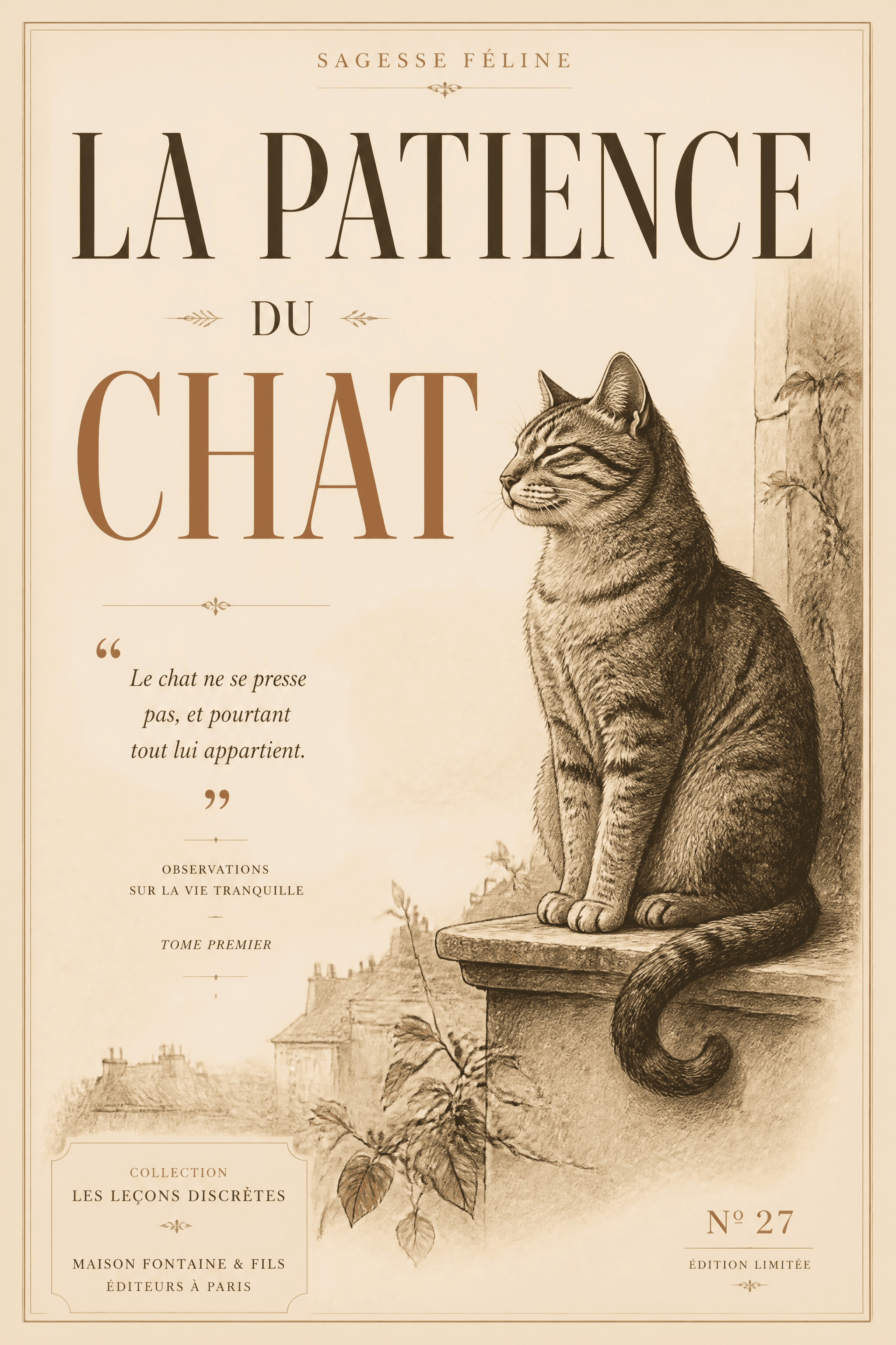 Affiche Typographique — La Patience du Chat