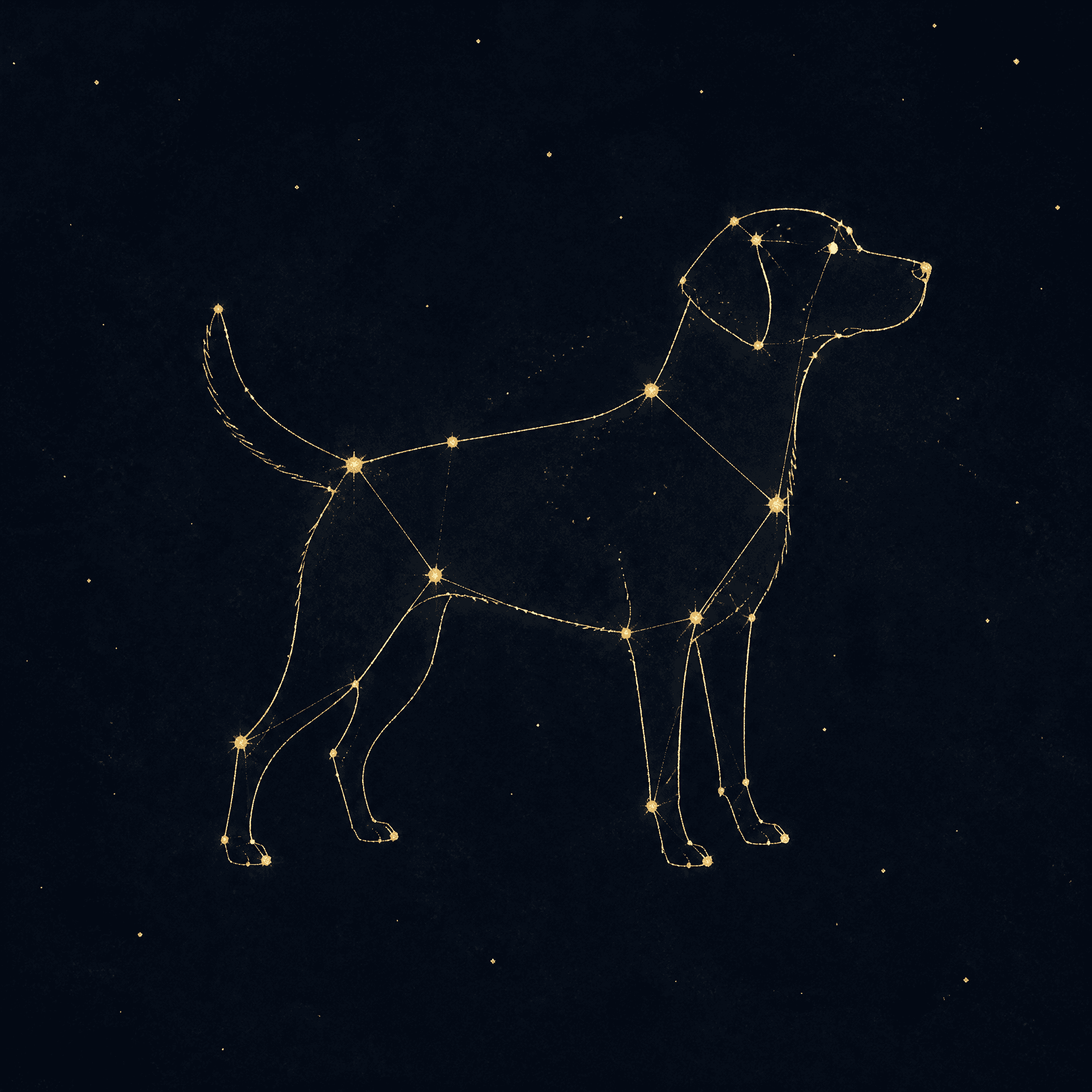 Affiche Constellation Chien — céleste et minimal