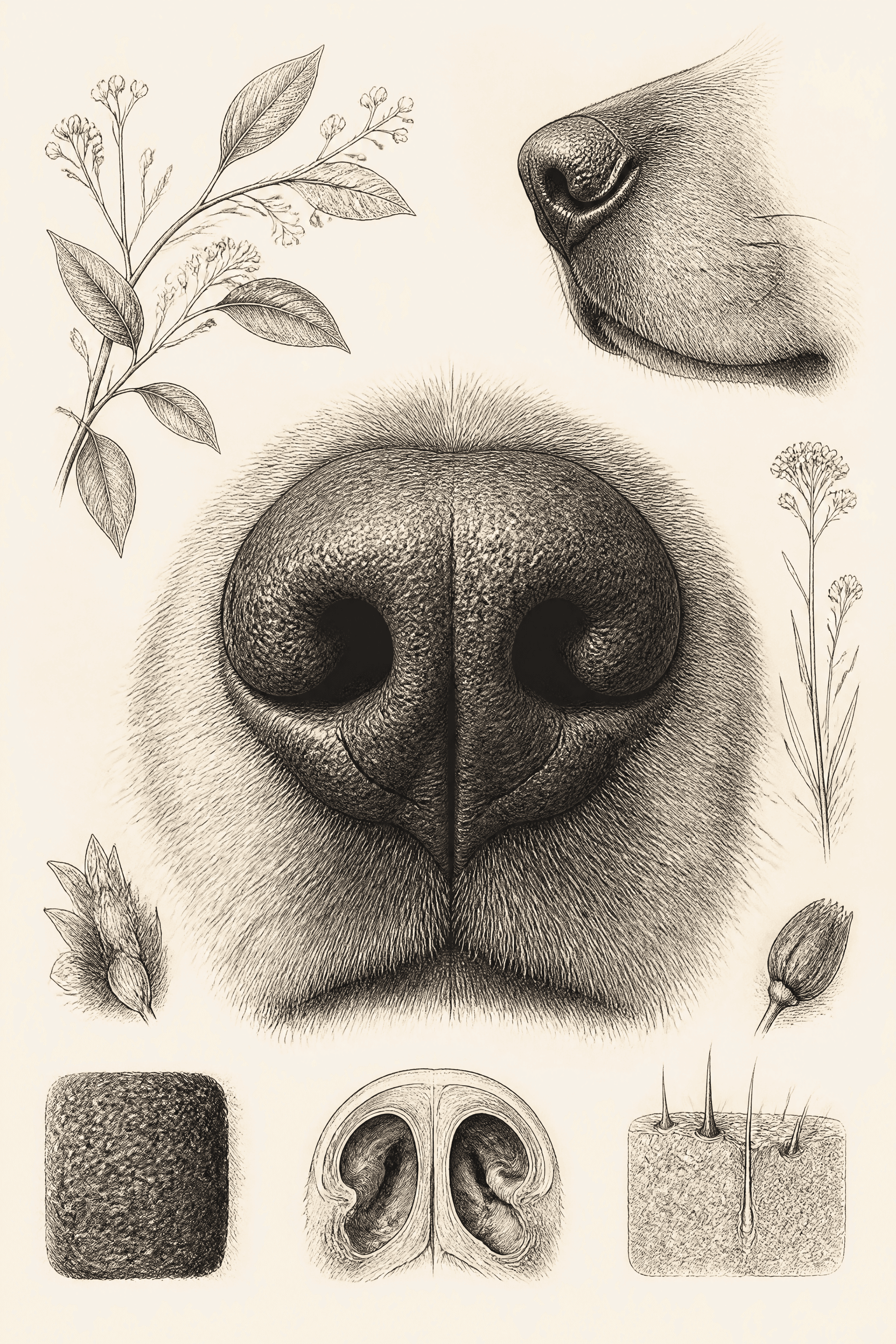 Affiche Truffe de Chien — étude naturaliste encre