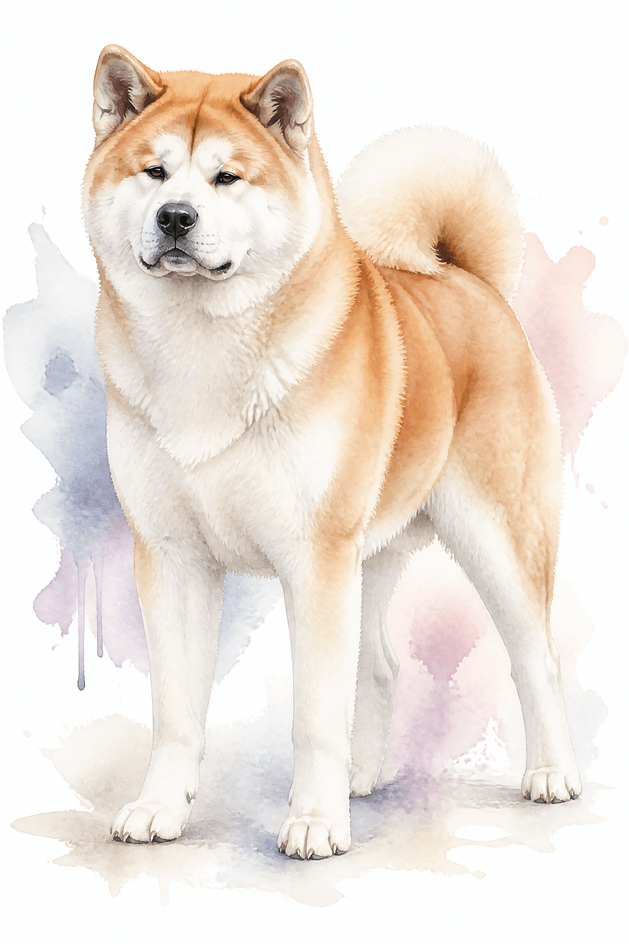 Affiche Akita Inu — portrait aquarelle