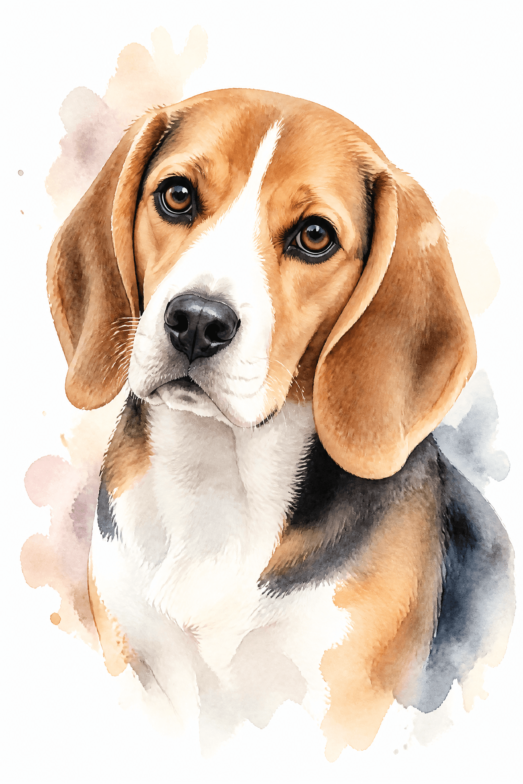 Affiche Beagle — portrait aquarelle