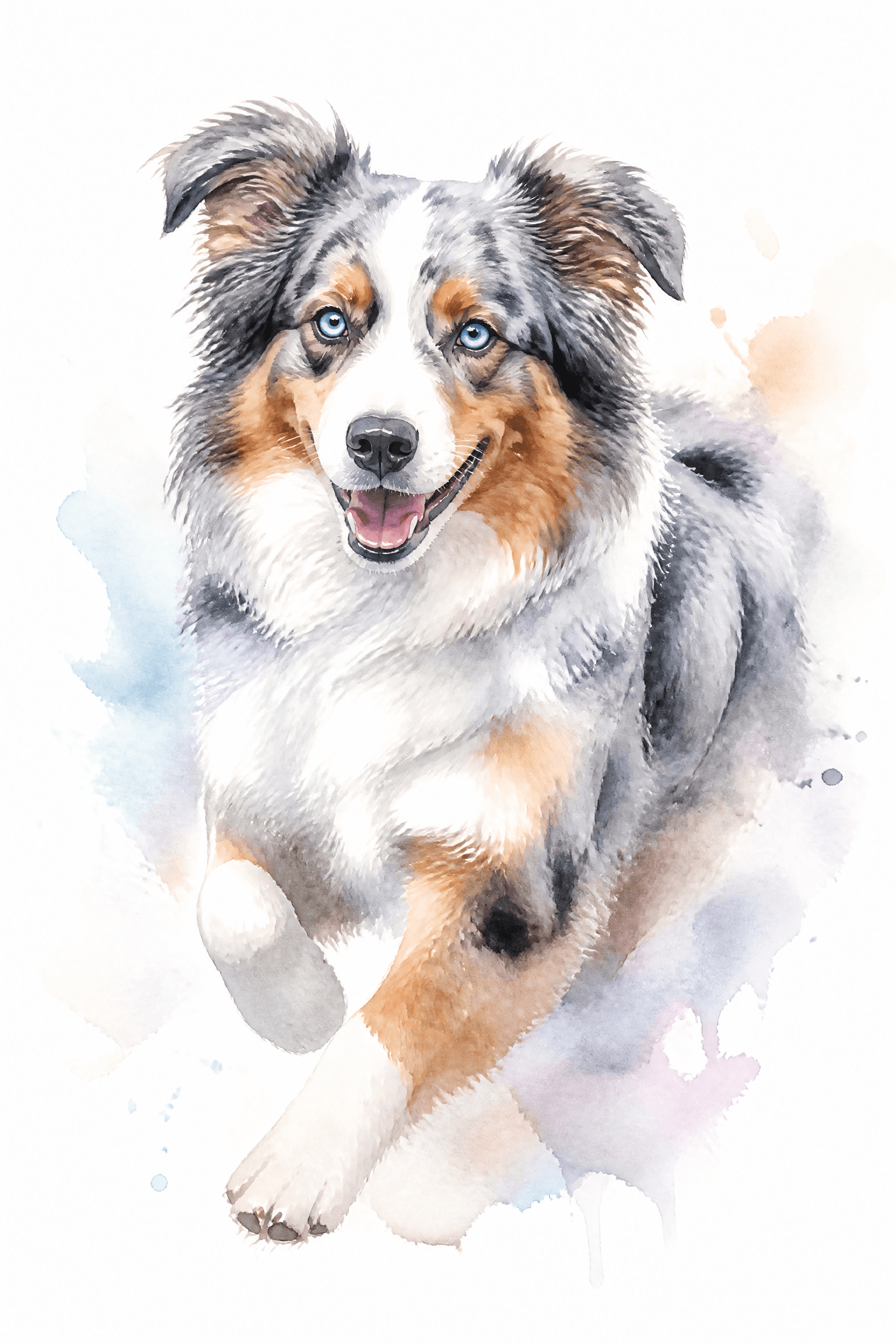 Affiche Berger Australien — portrait aquarelle