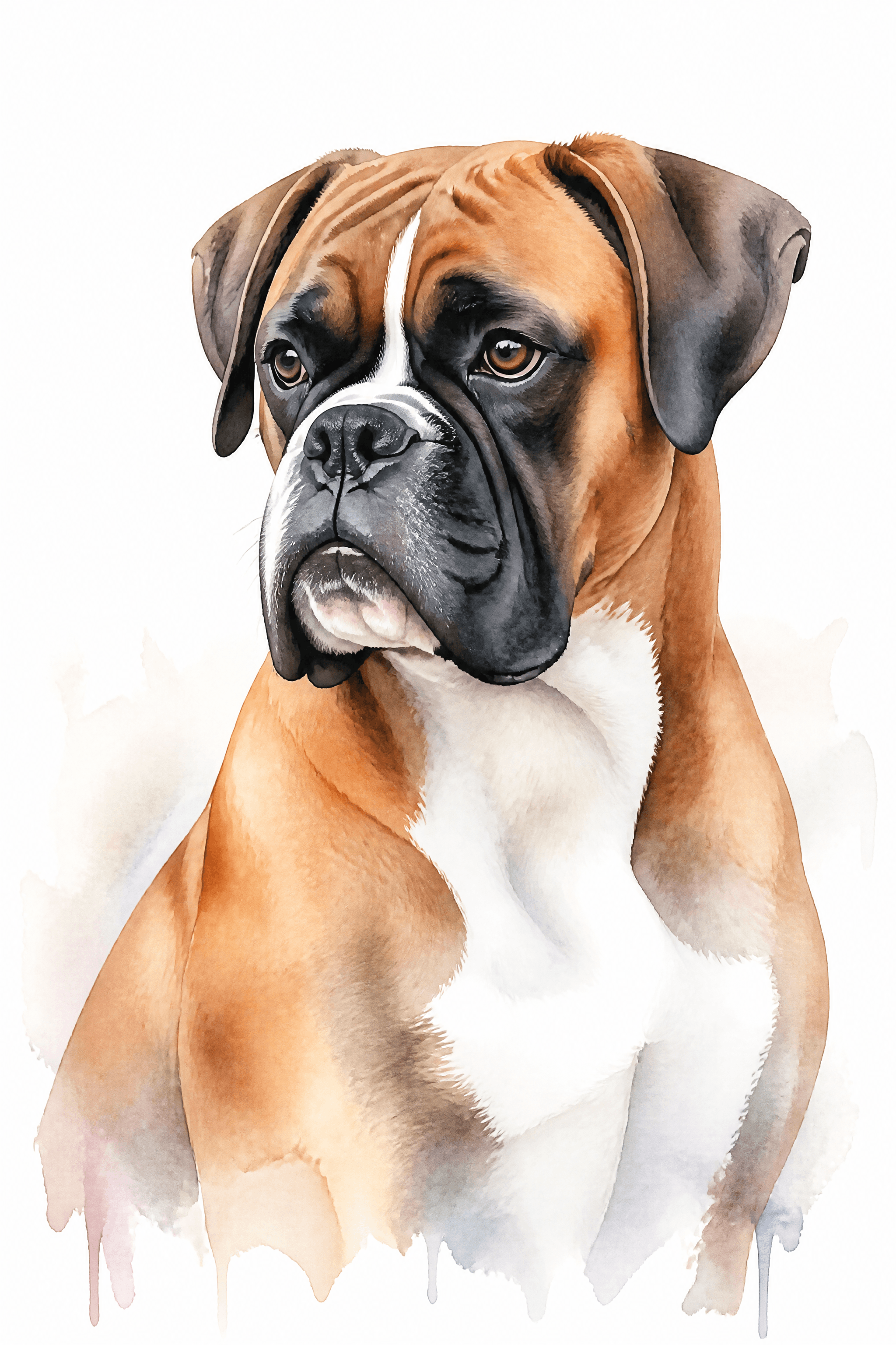 Affiche Boxer — portrait aquarelle