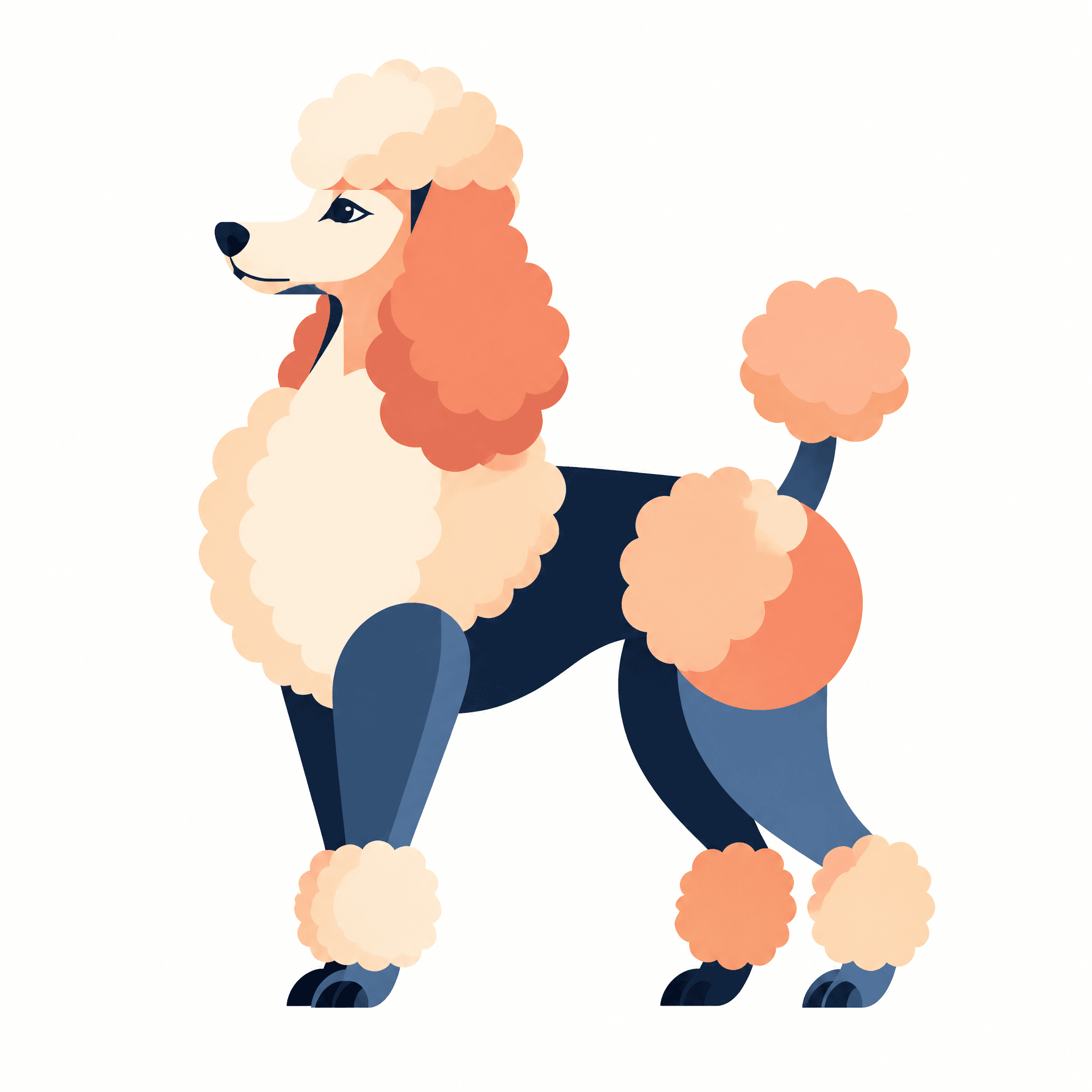 Affiche Caniche — portrait flat graphic