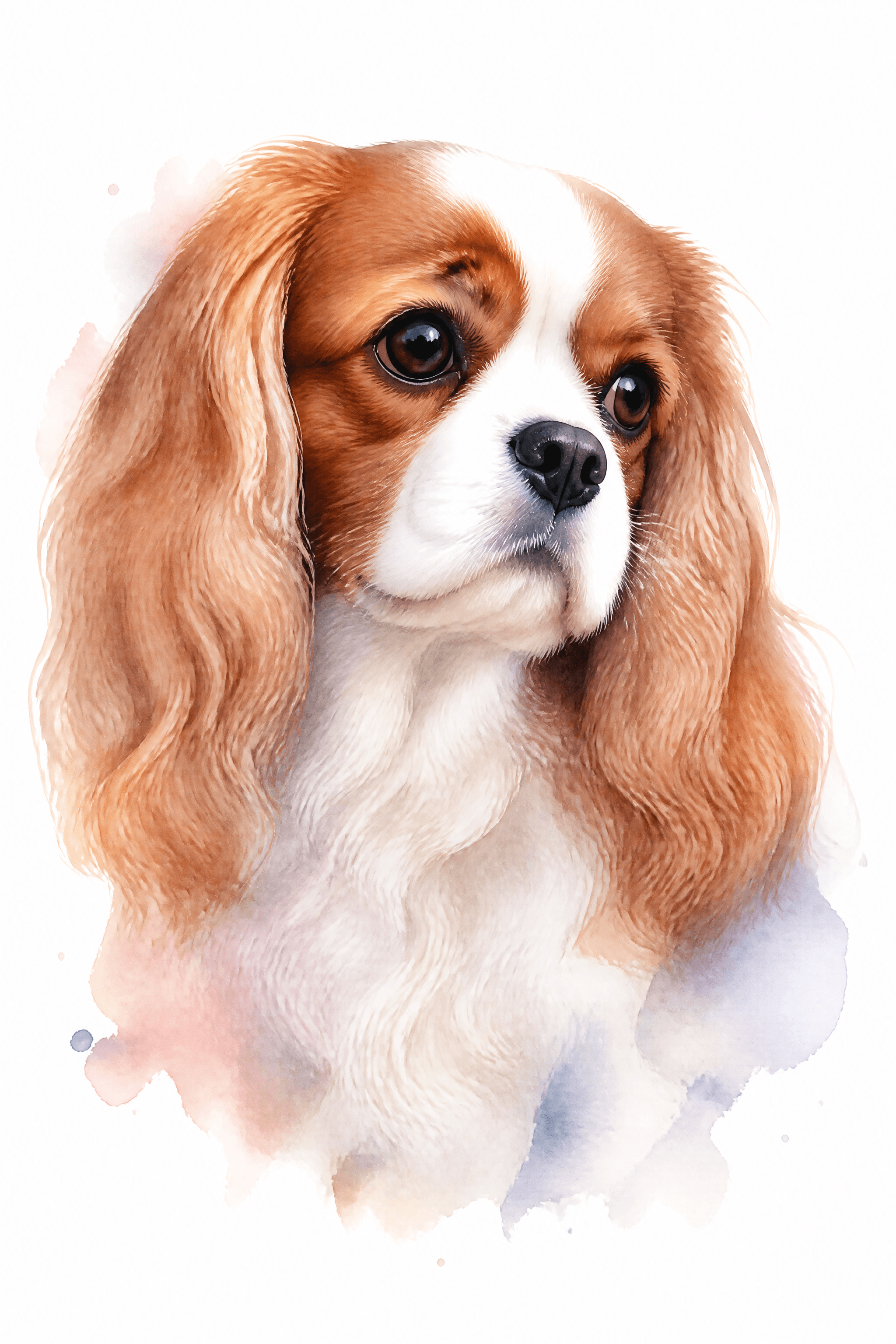 Affiche Cavalier King Charles — portrait aquarelle