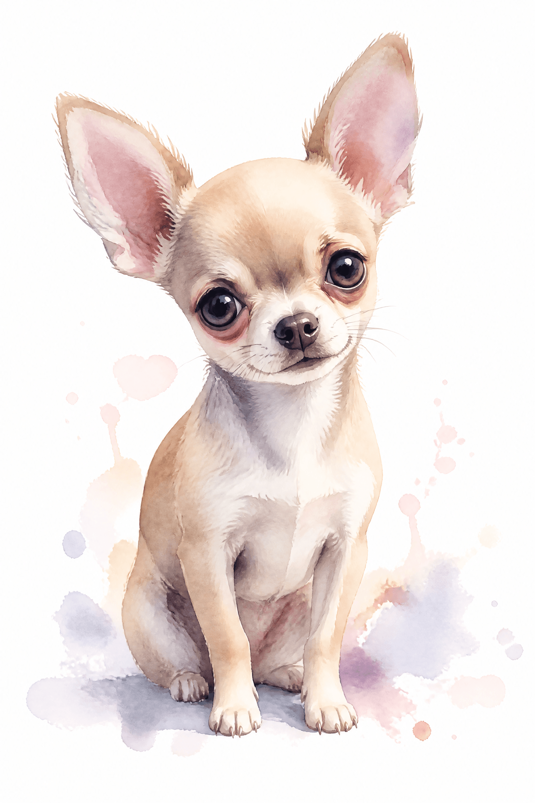 Affiche Chihuahua — portrait aquarelle