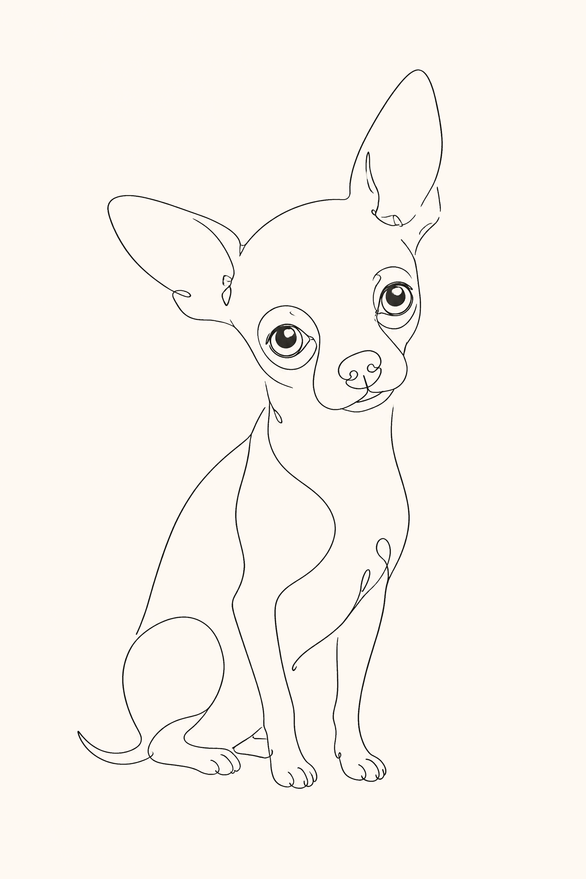 Affiche Chihuahua — portrait line art
