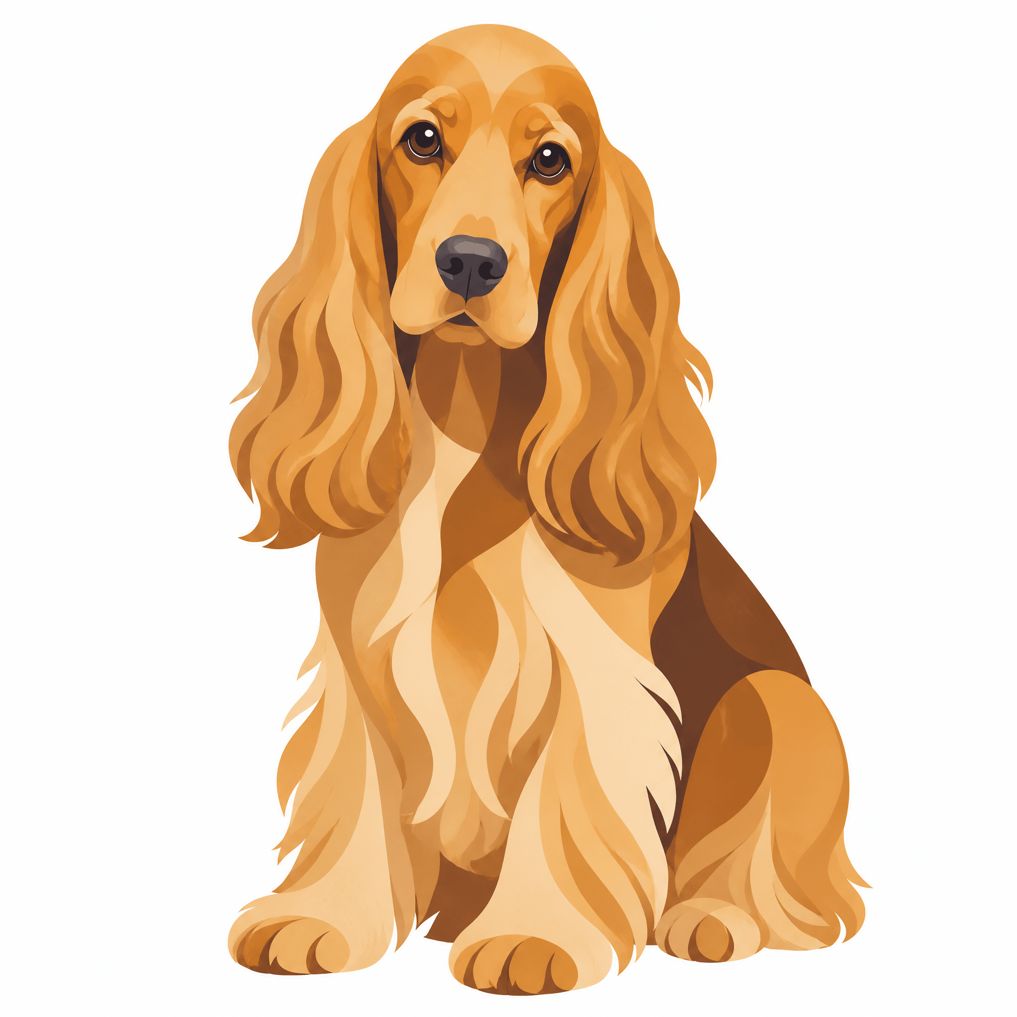 Affiche Cocker Spaniel — portrait flat graphic