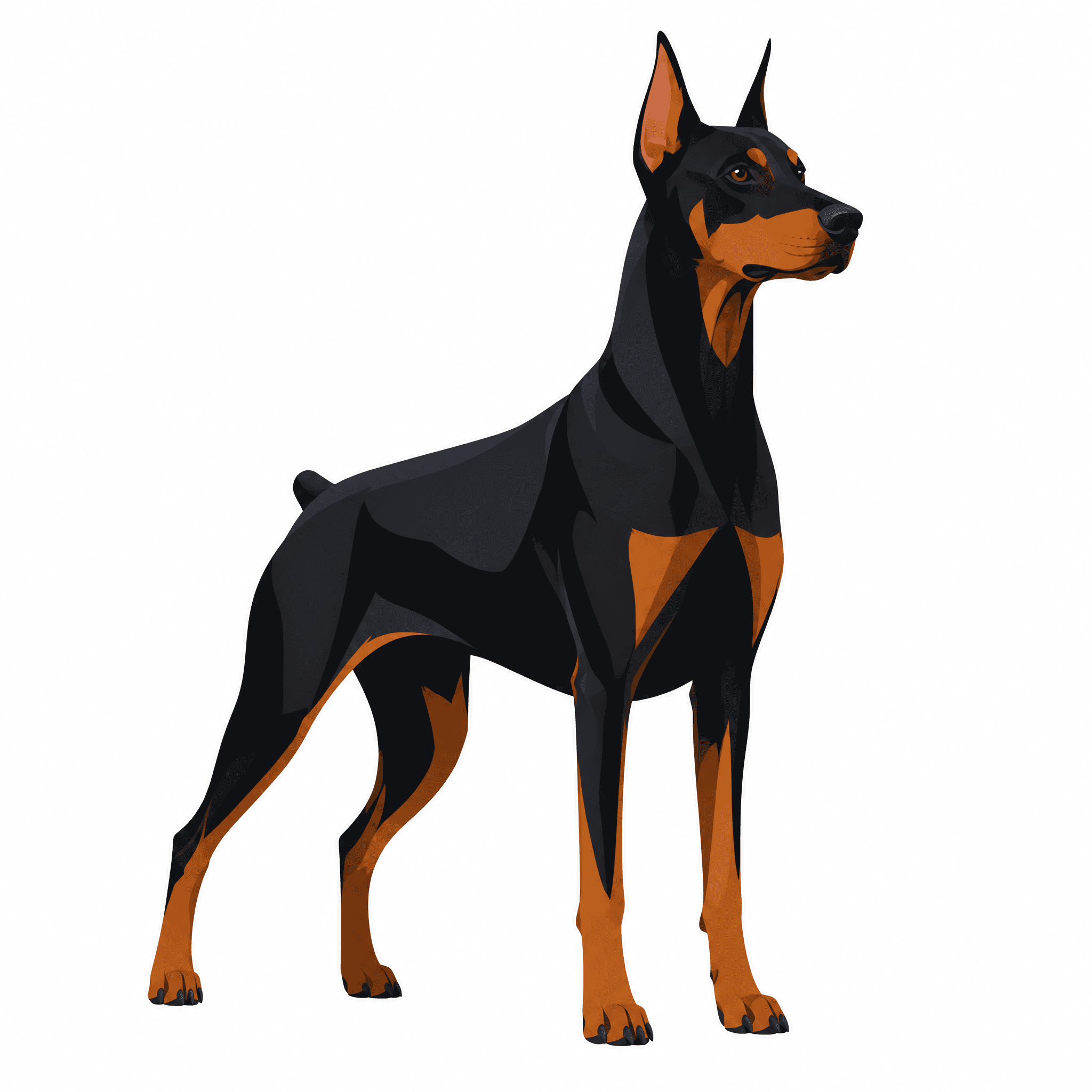 Affiche Dobermann — portrait flat graphic