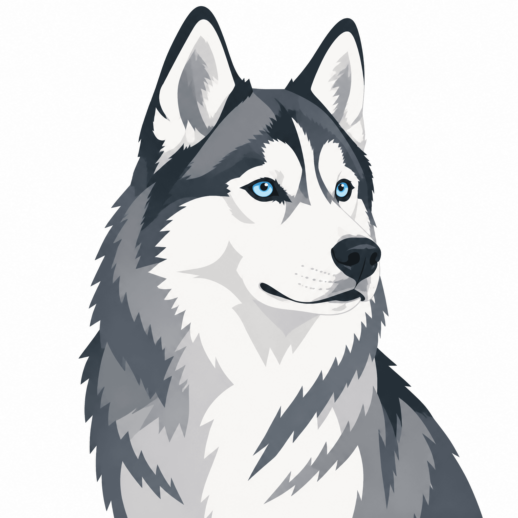 Affiche Husky Sibérien — portrait flat graphic