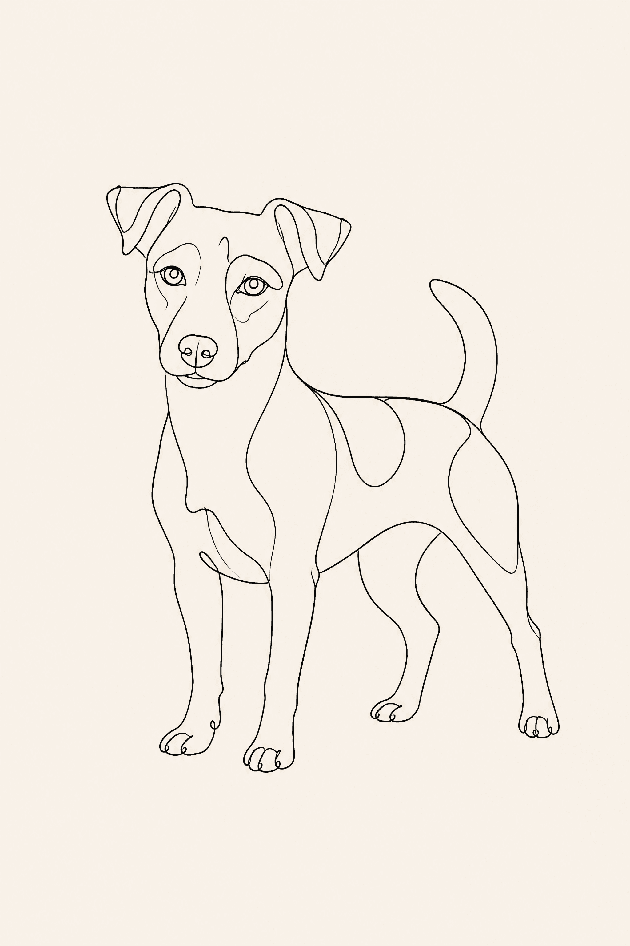 Affiche Jack Russell — portrait line art