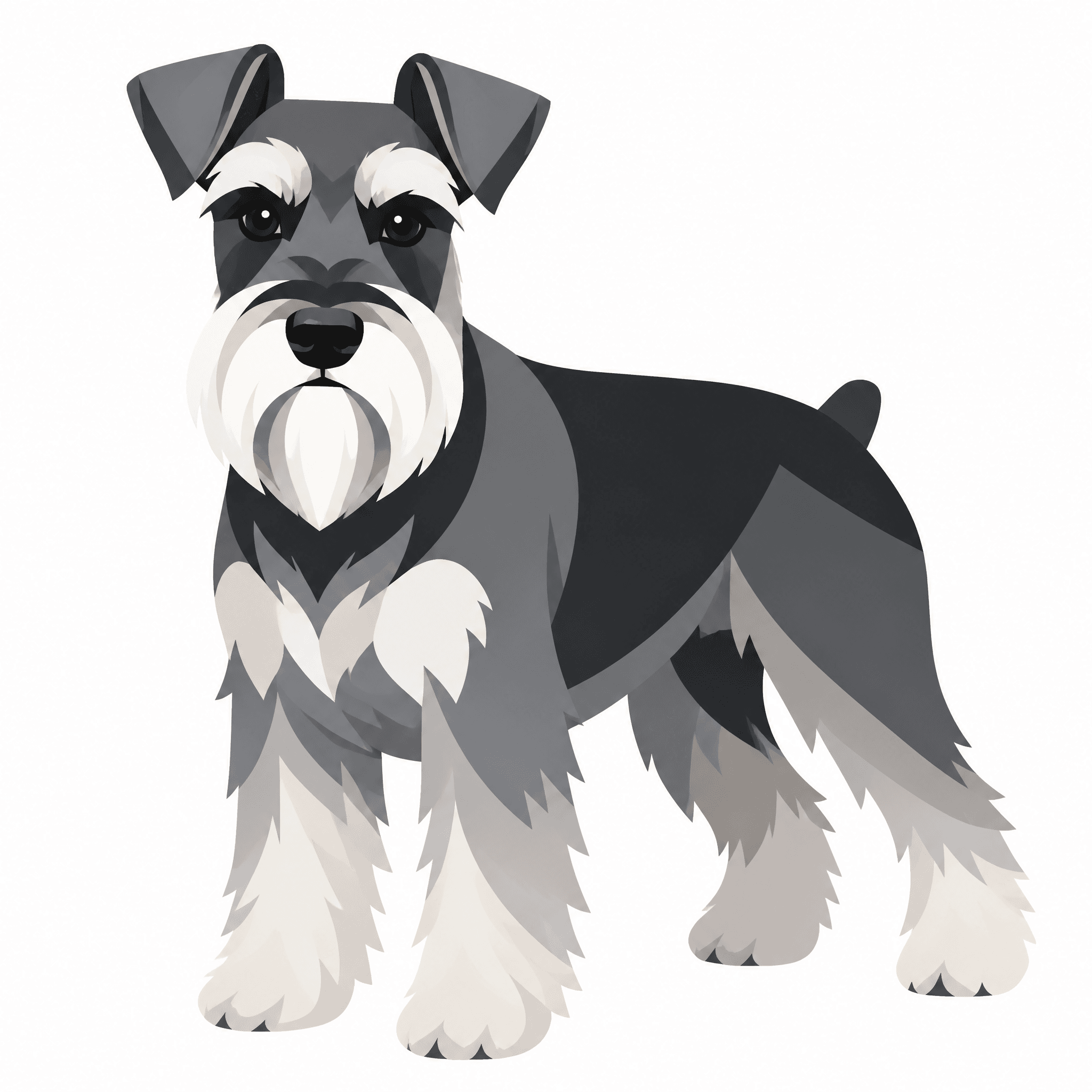 Affiche Schnauzer Nain — portrait flat graphic