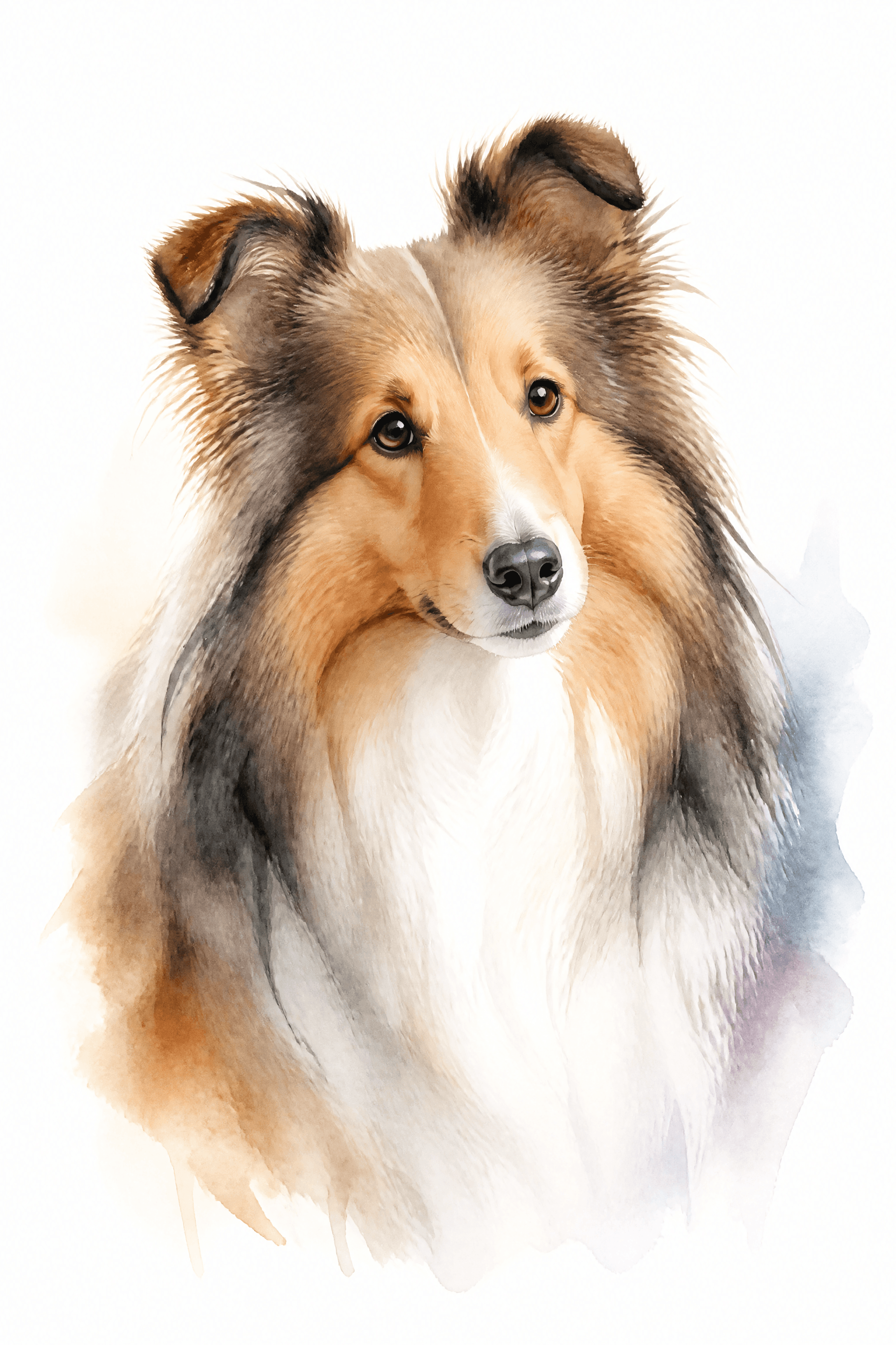 Affiche Sheltie — portrait aquarelle