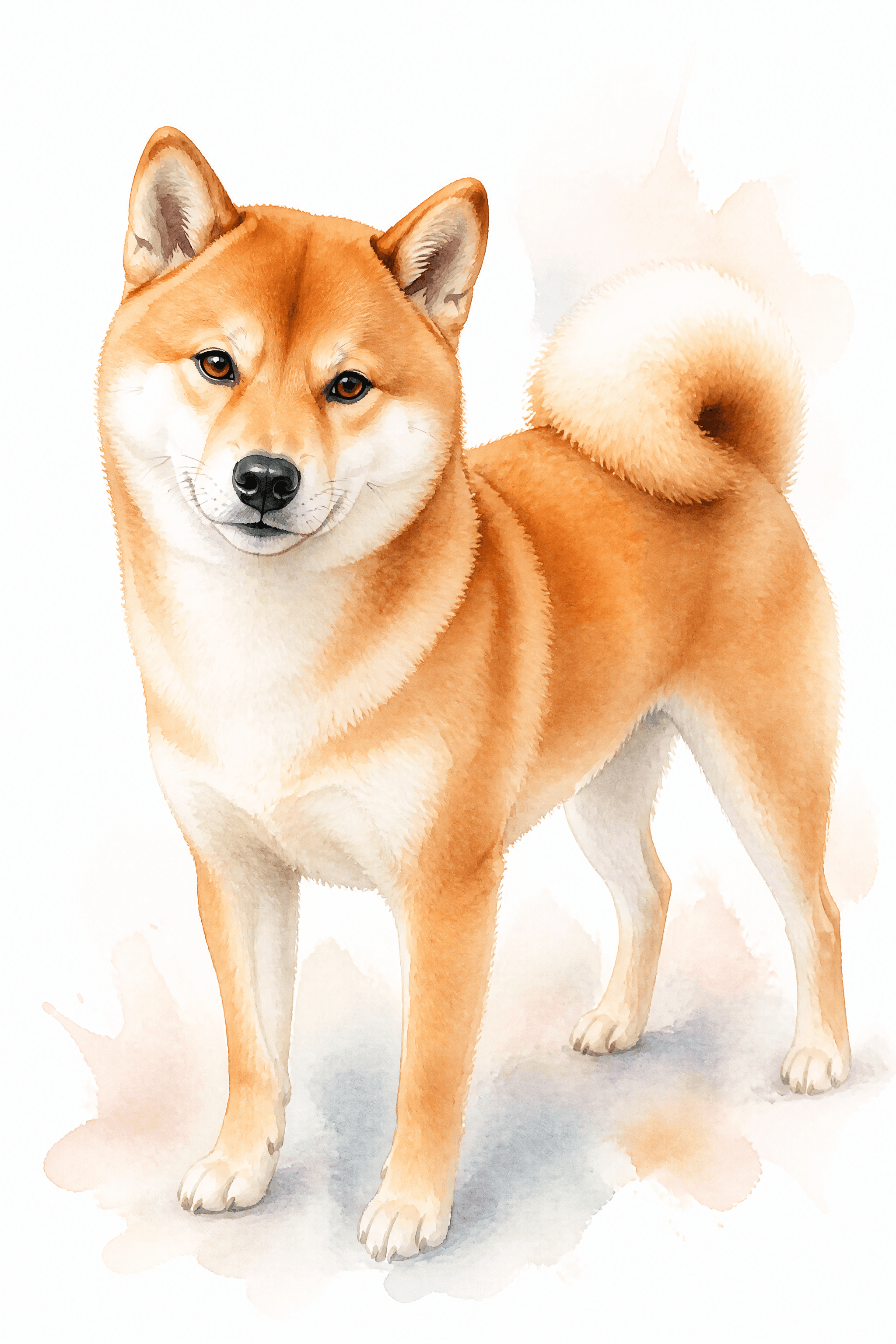 Affiche Shiba Inu — portrait aquarelle