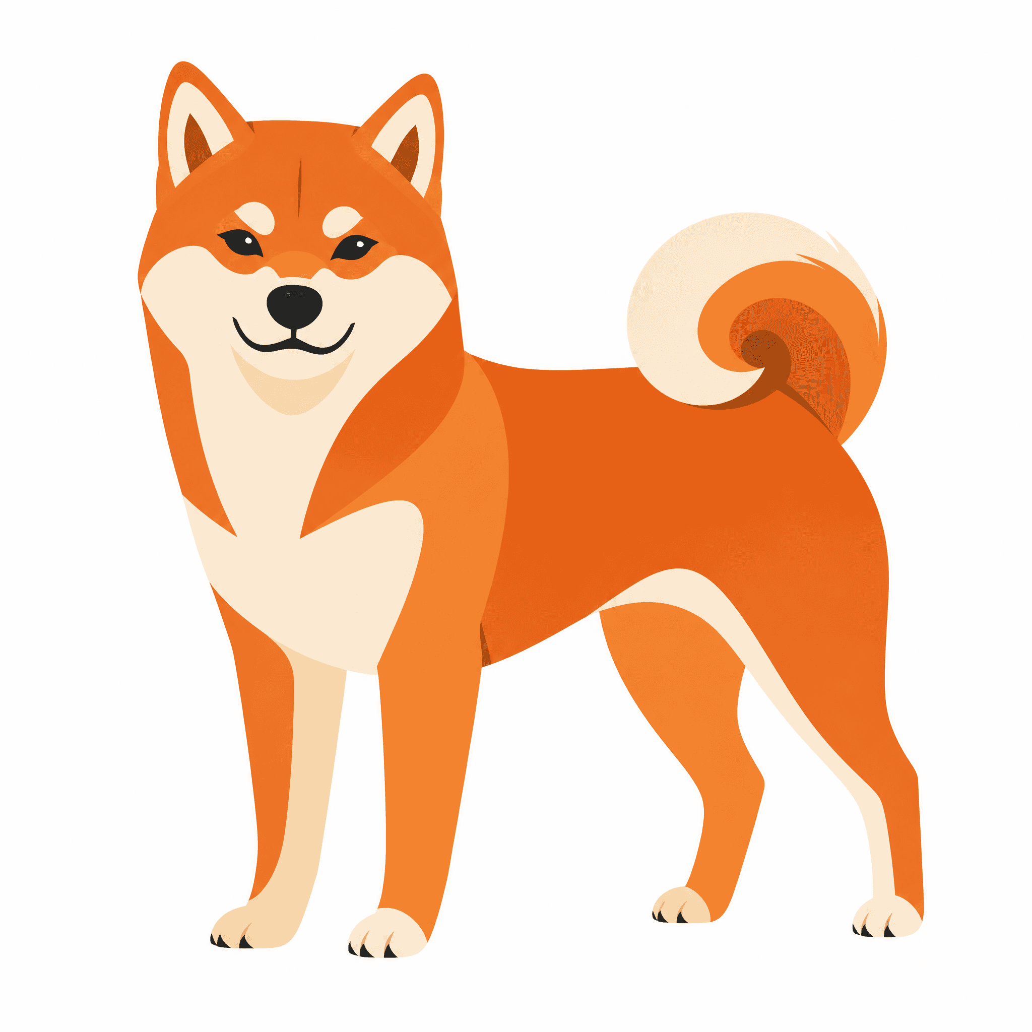 Affiche Shiba Inu — portrait flat graphic