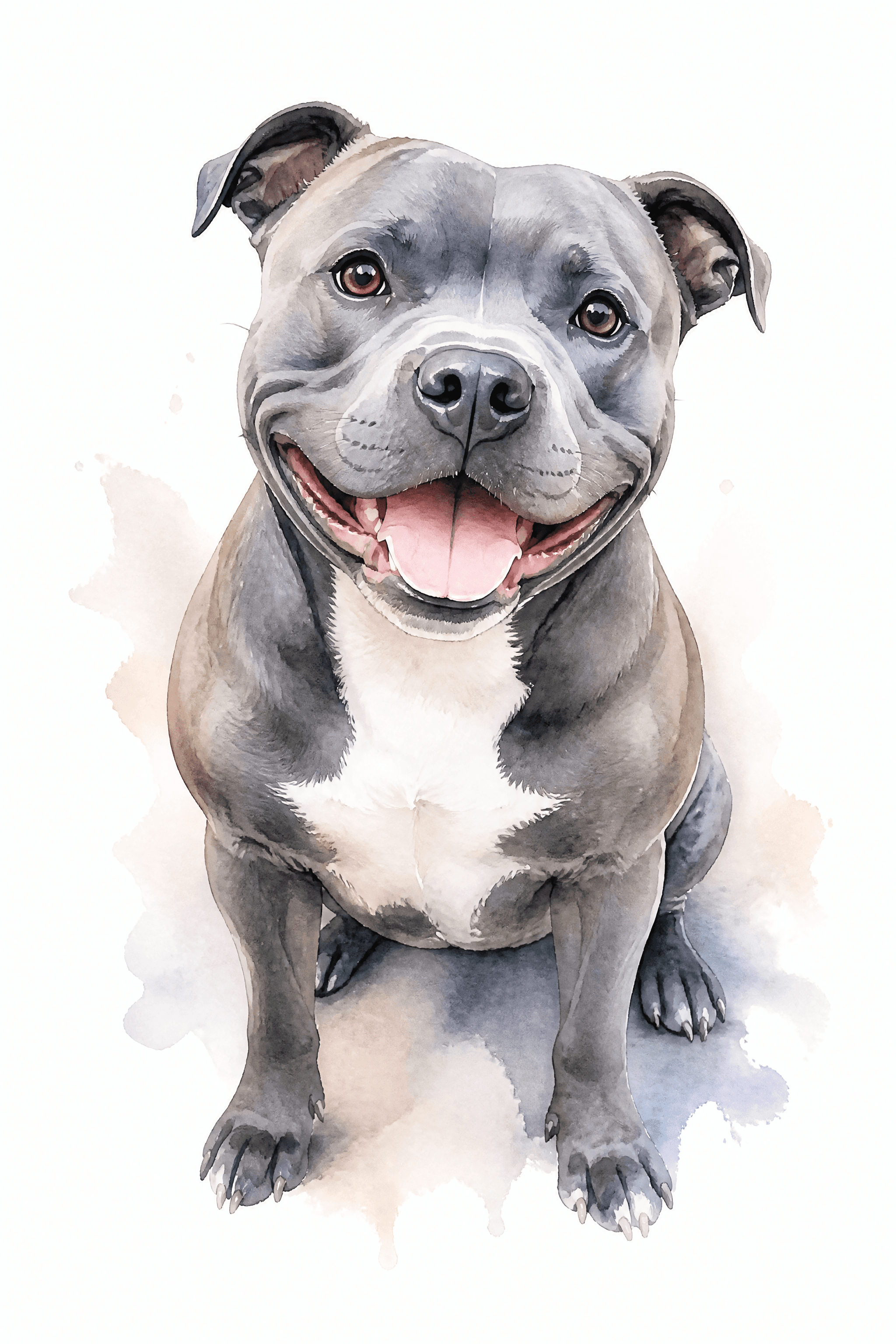 Affiche Staffie — portrait aquarelle
