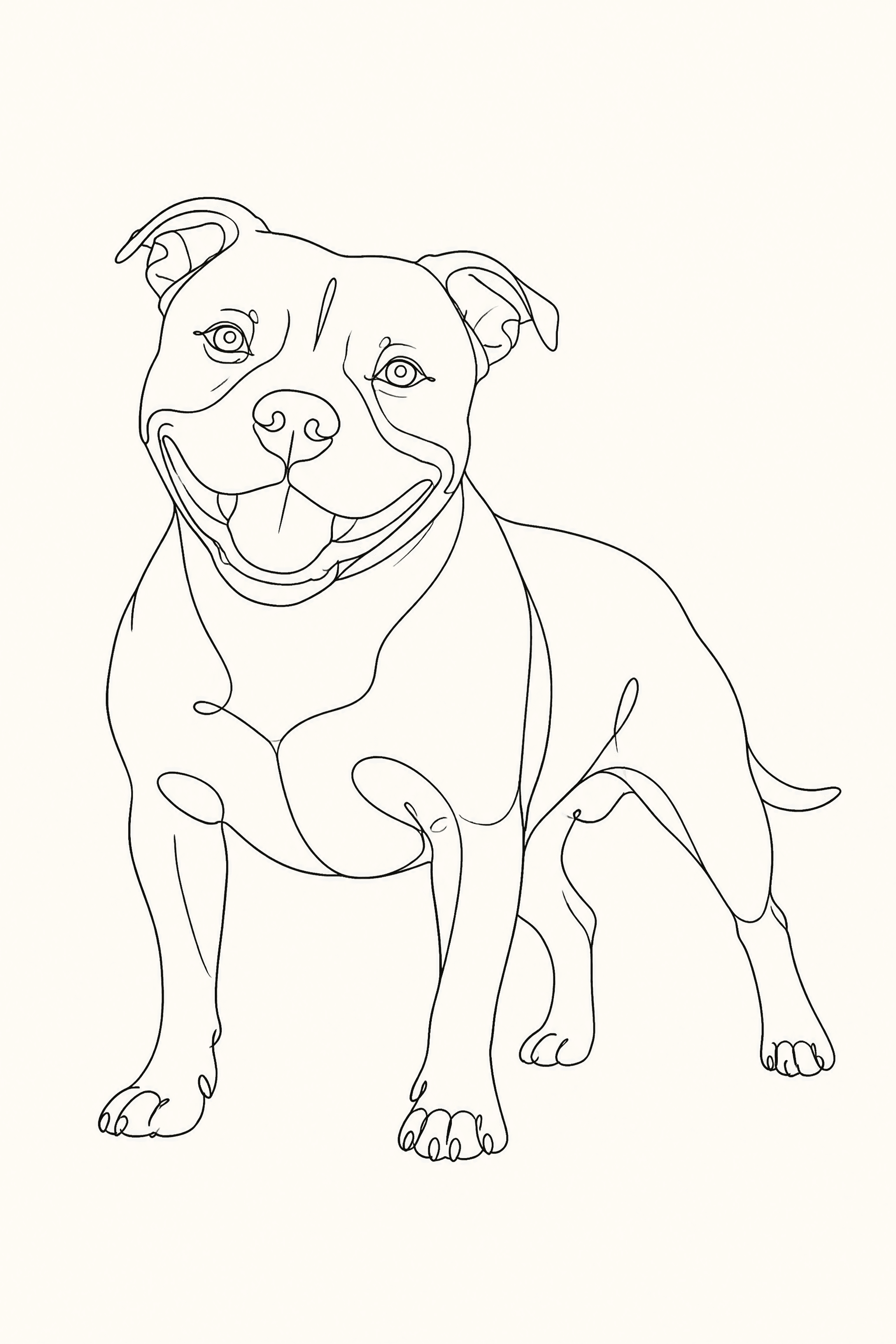 Affiche Staffie — portrait line art
