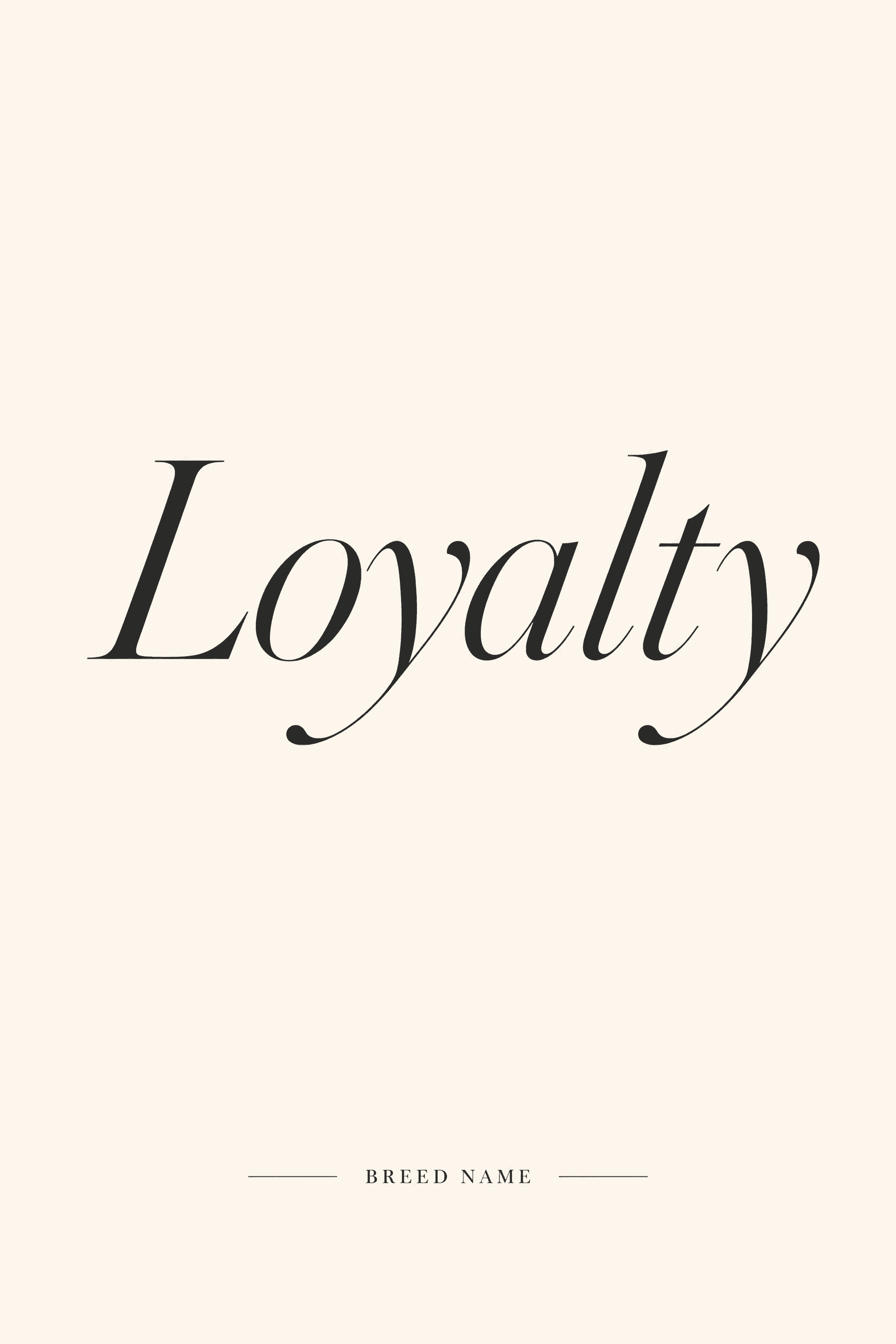 Affiche Typographique — Loyalty
